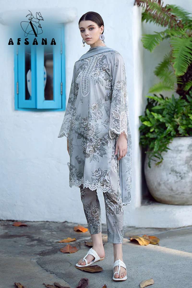 afsana karachi vol 2 karachi cotton festive look top bottom with dupatta size set