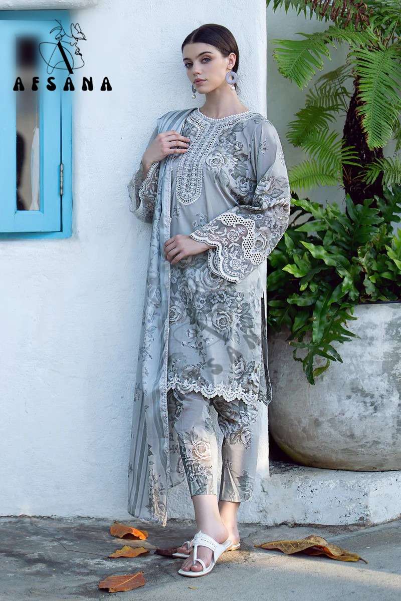 afsana karachi vol 2 karachi cotton festive look top bottom with dupatta size set