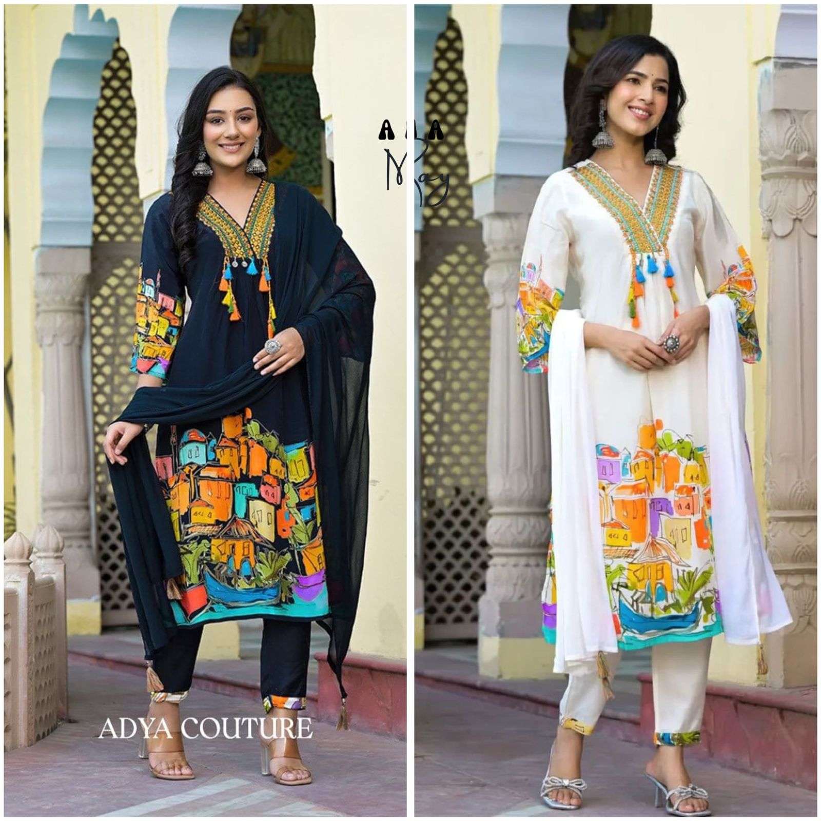 afsana mirja roy rayon exclusive print kurti size set