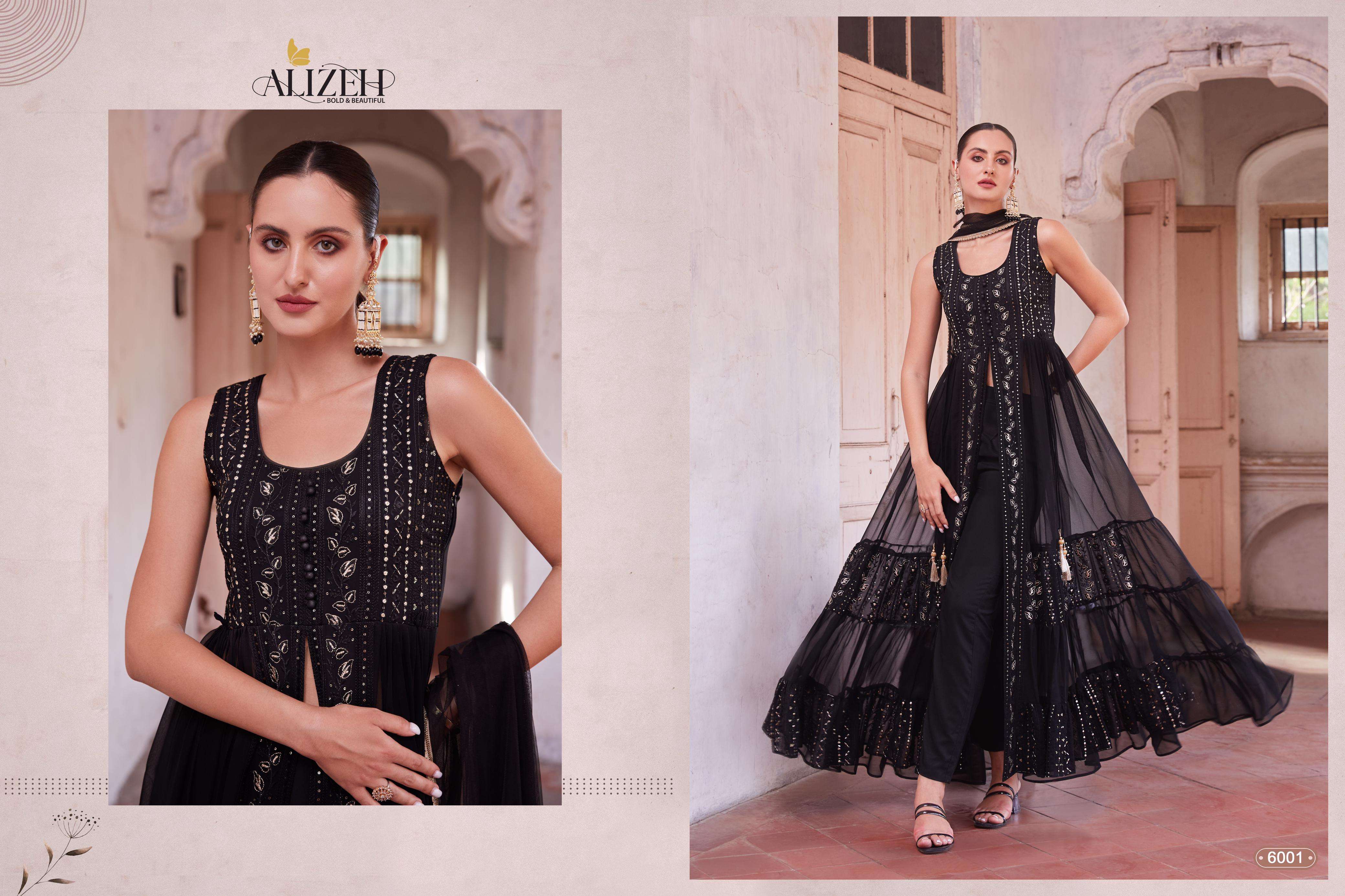 alizeh gulbahar 4 georgette festive look top bottom with dupatta catalog 