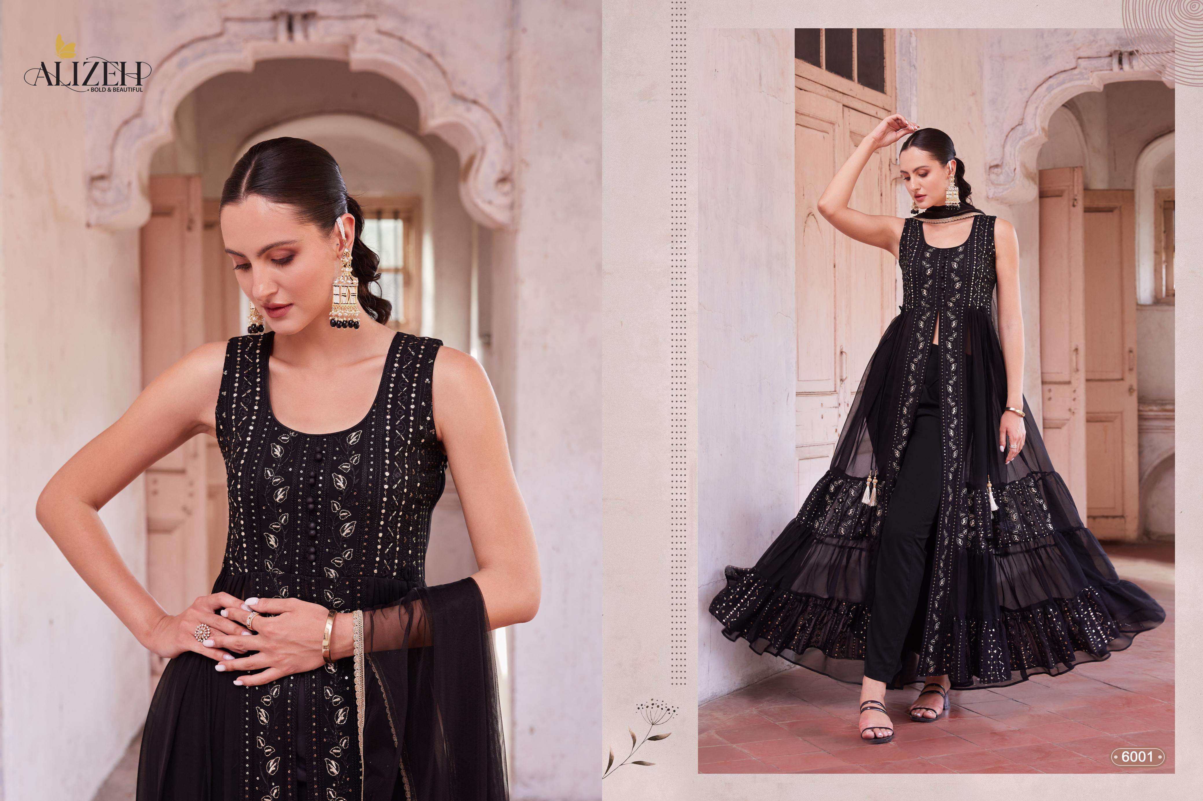 alizeh gulbahar 4 georgette festive look top bottom with dupatta catalog 