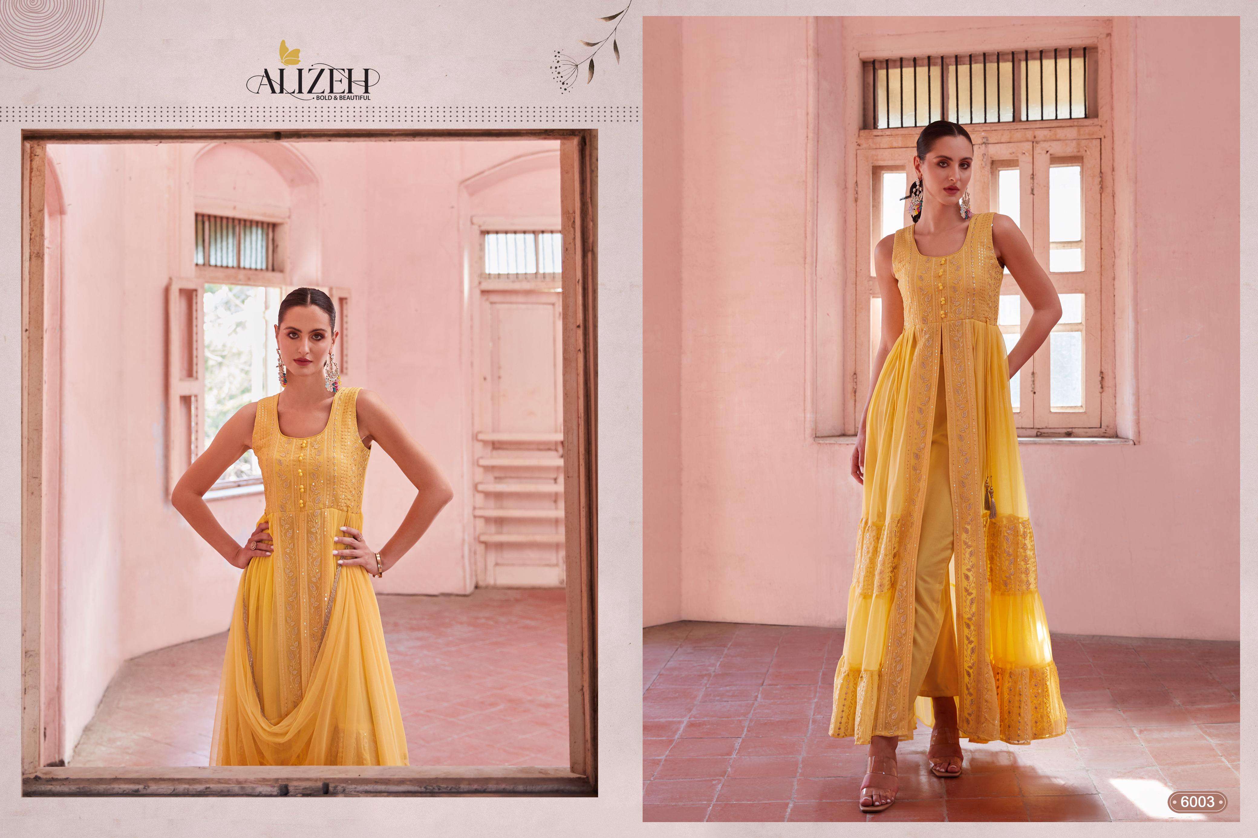 alizeh gulbahar 4 georgette festive look top bottom with dupatta catalog 