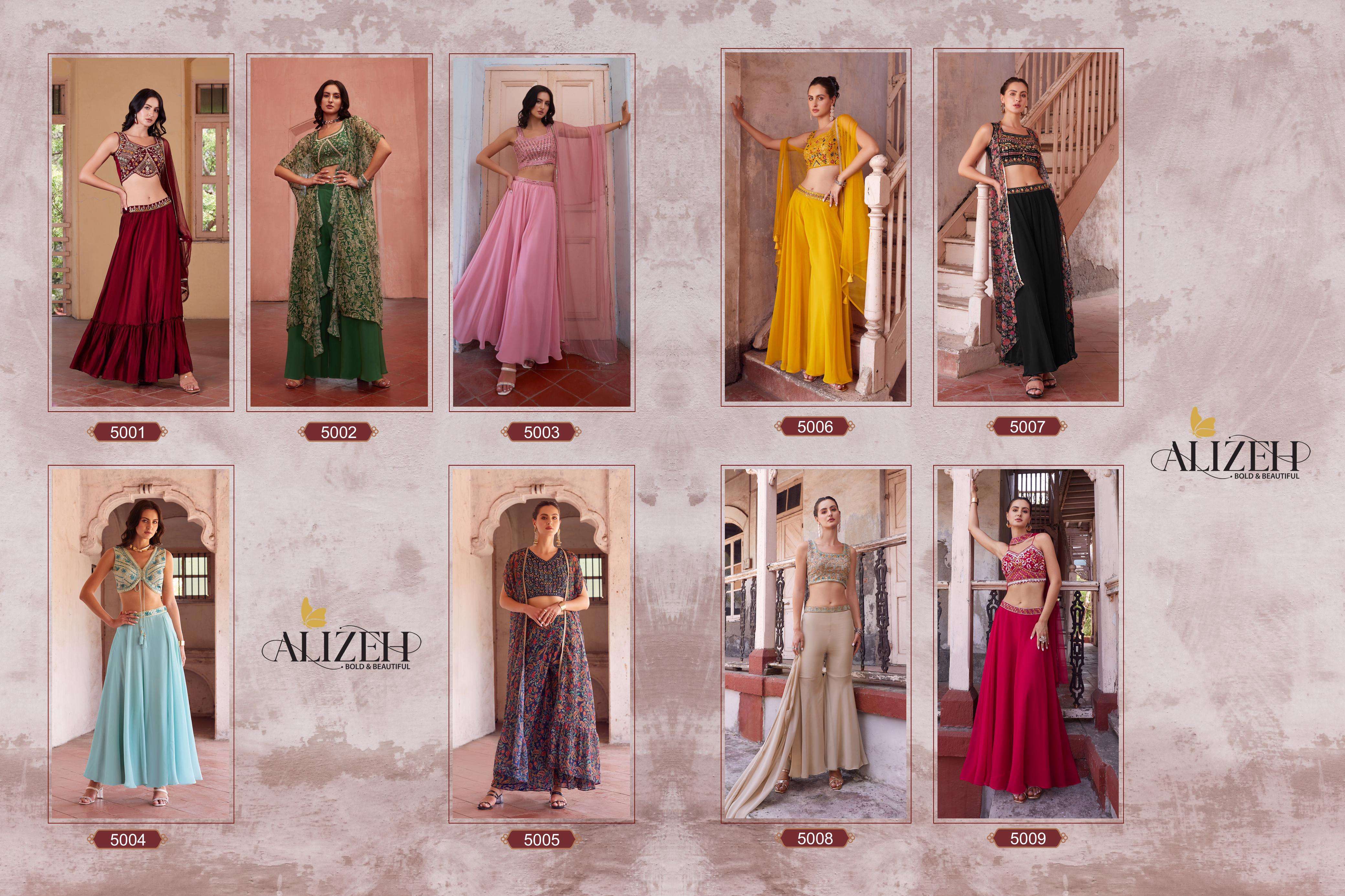 alizeh offcial d no 5001 to 5009 fancy festive look saree catalog