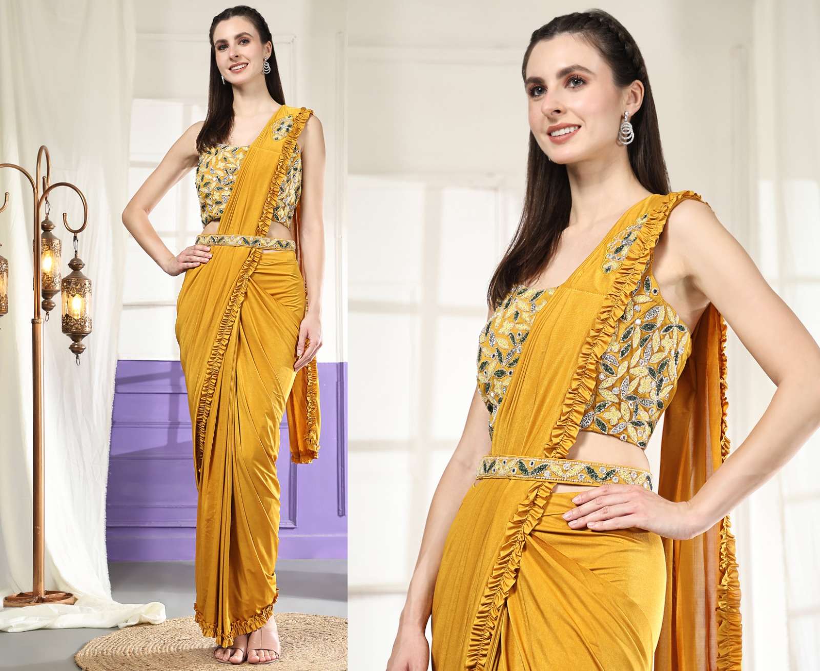 amoha trendz d no 101995 imported fabric catchy look saree catalog
