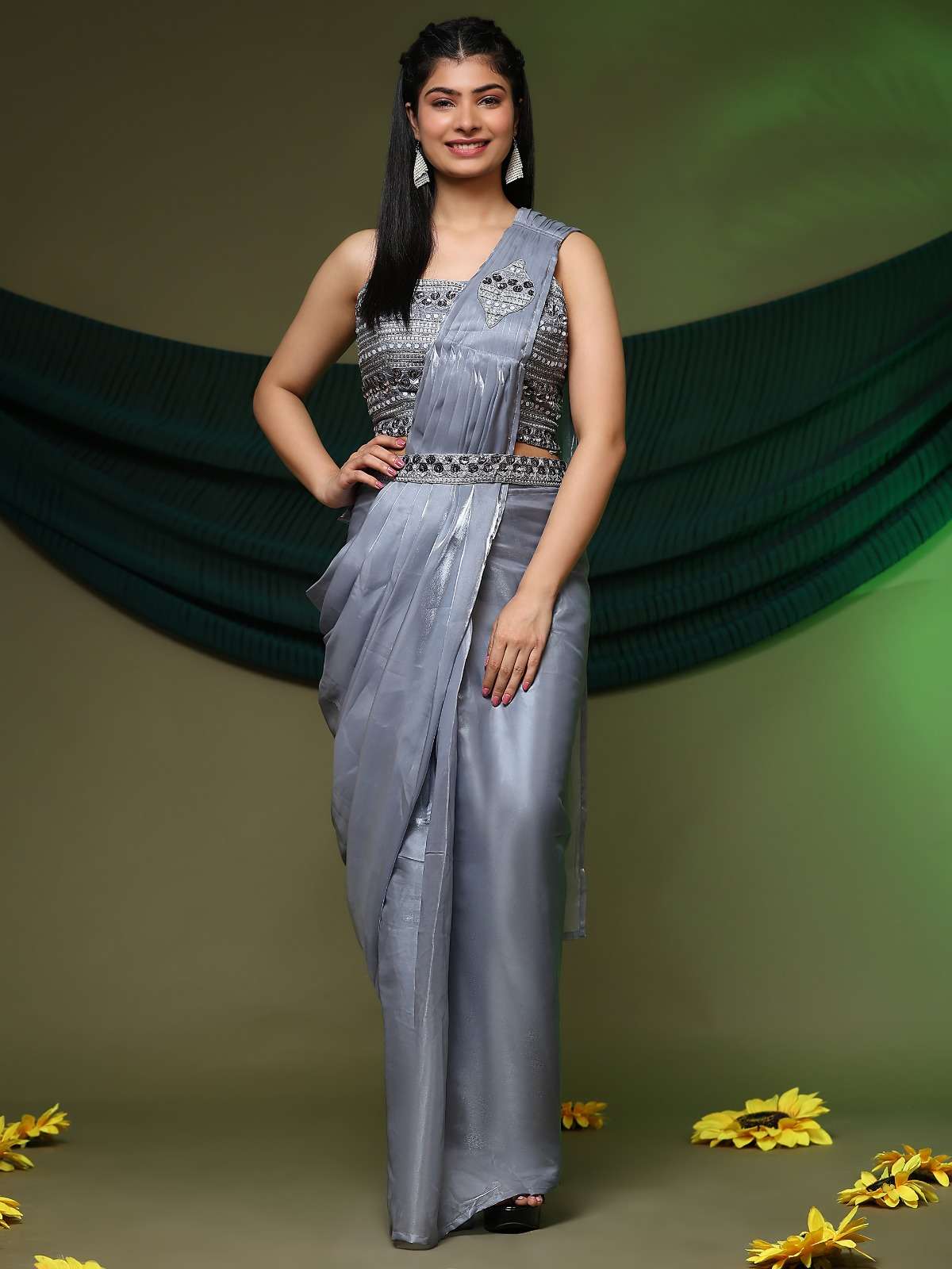 amoha trendz d no a 276 organza catchy look saree catalog