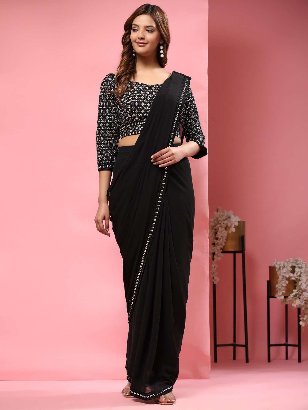amoha trendz d no a330 georgette graceful look saree catalog