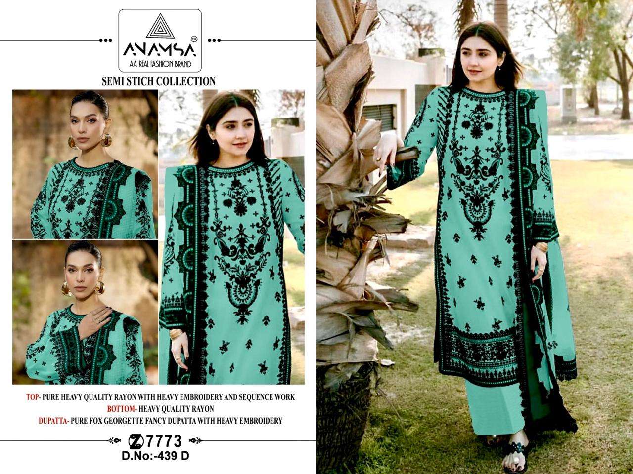 anamsa d no 439 a b c d  hits beautiful colours rayon elegant salwar suit catalog