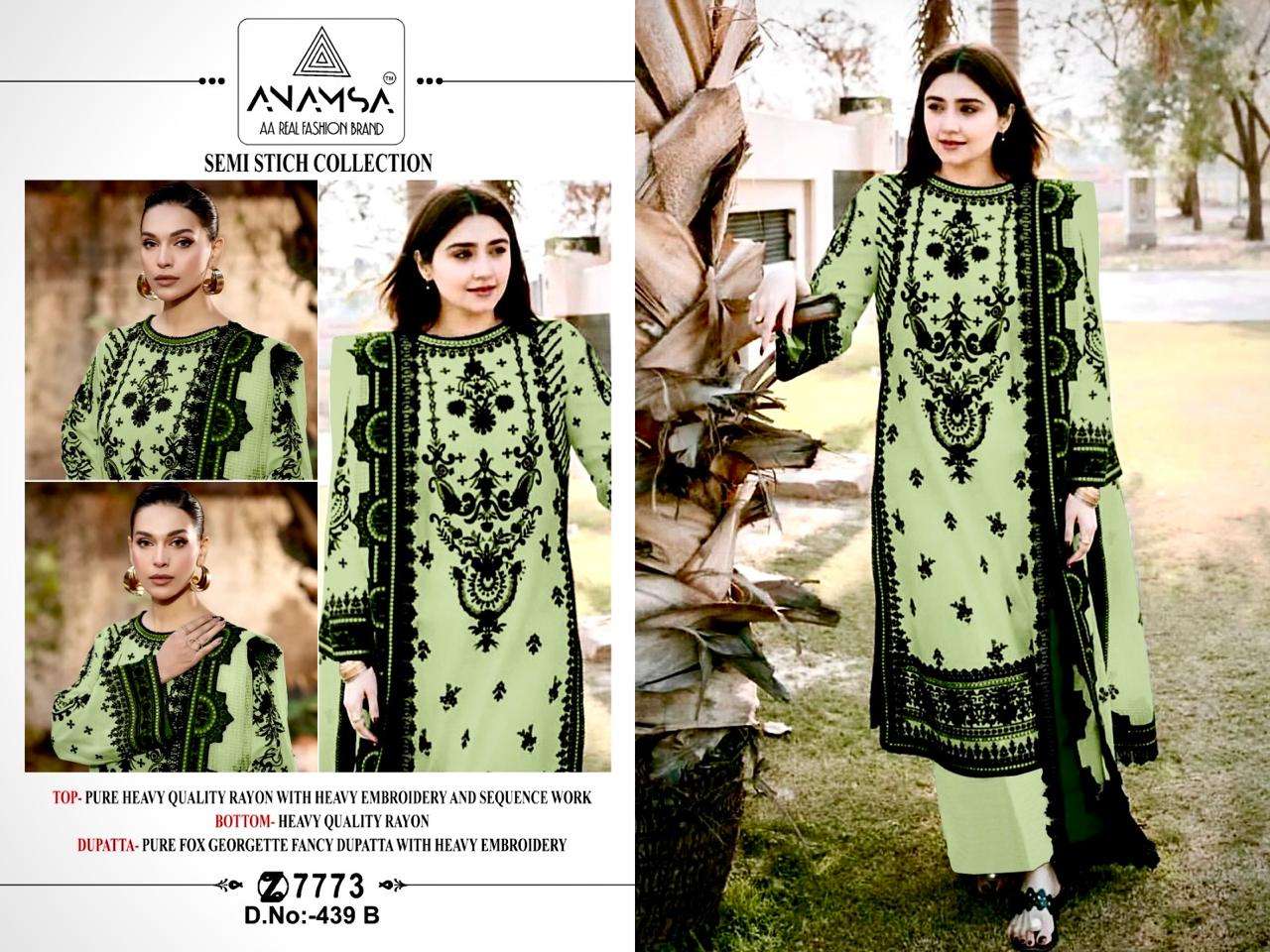 anamsa d no 439 a b c d  hits beautiful colours rayon elegant salwar suit catalog