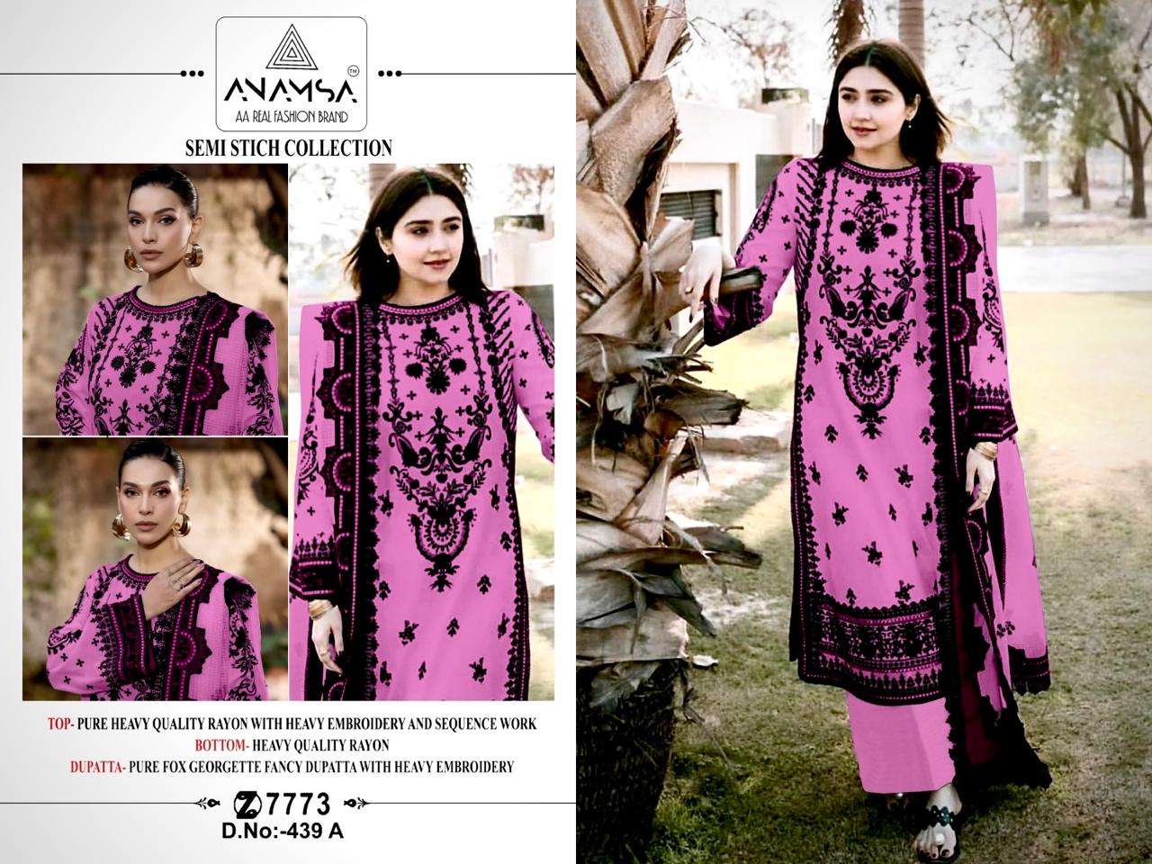 anamsa d no 439 a b c d  hits beautiful colours rayon elegant salwar suit catalog