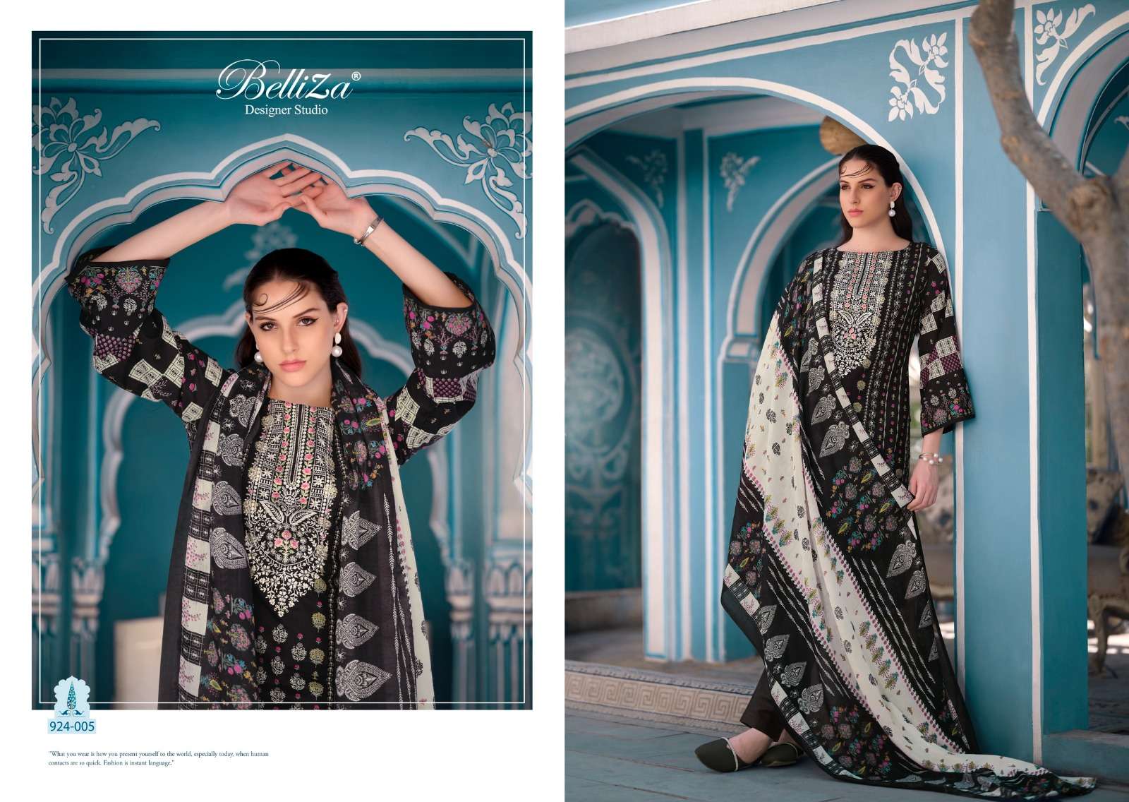 belliza designer studio naira black and white cotton catchy look salwar suit catalog