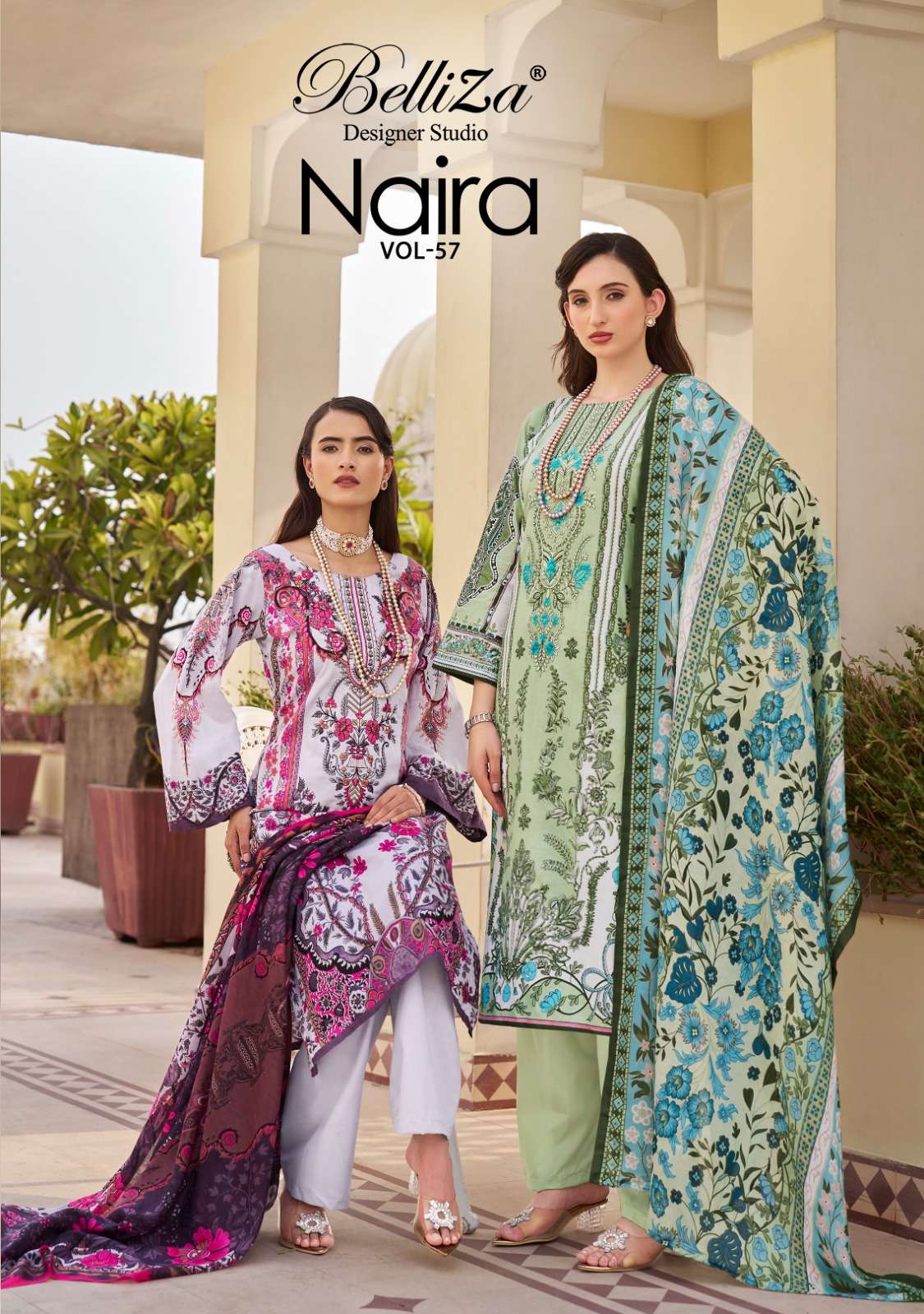 belliza designer studio naira vol 57 cotton catchy look salwar suit catalog