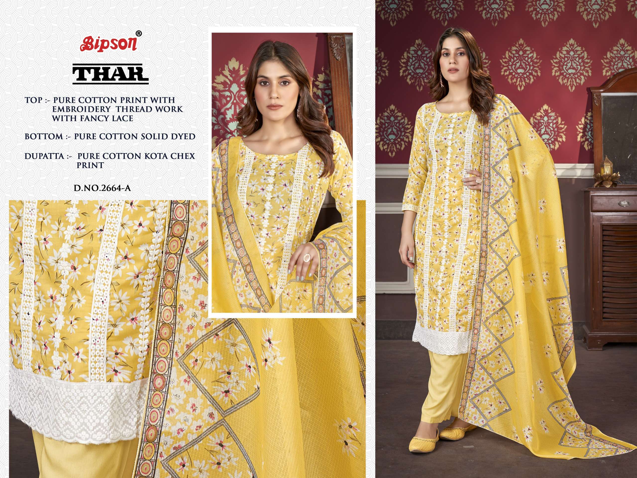 bipson thar 2664 cotton exclusive print salwar suit catalog