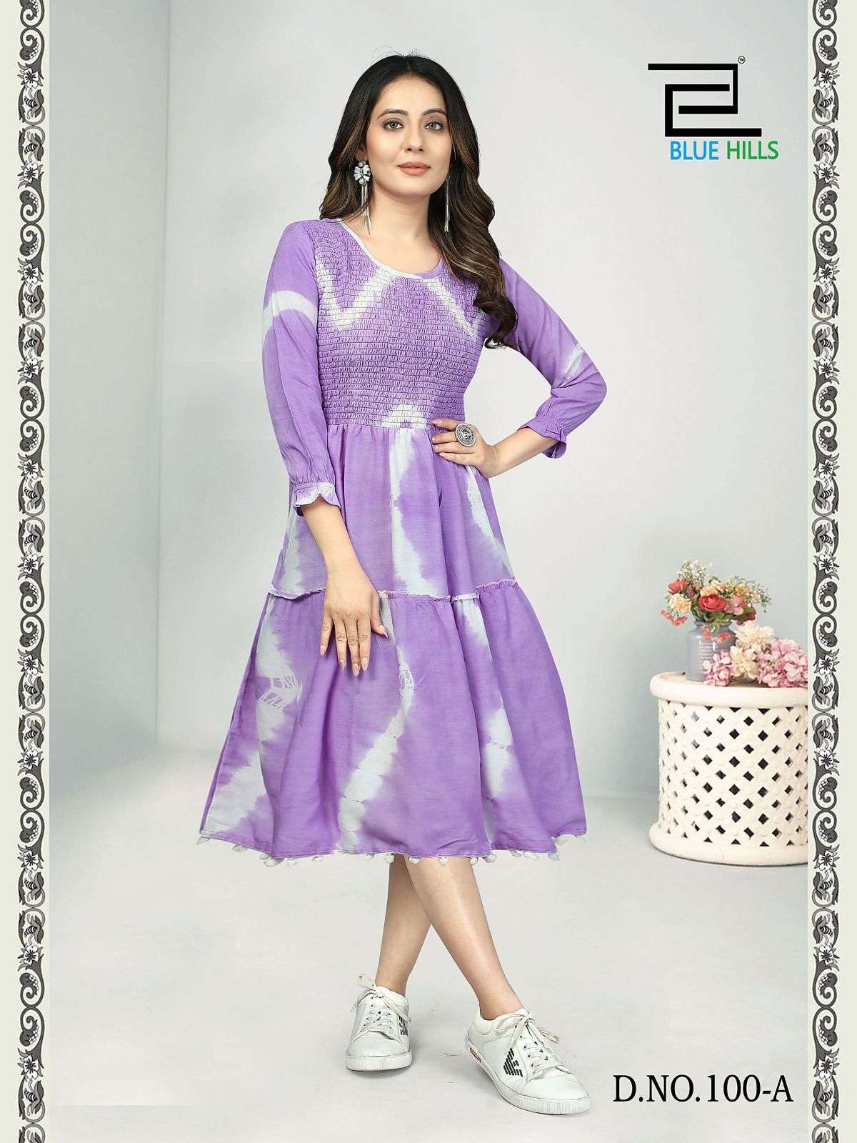 blue hills icy rayon elegant kurti catalog