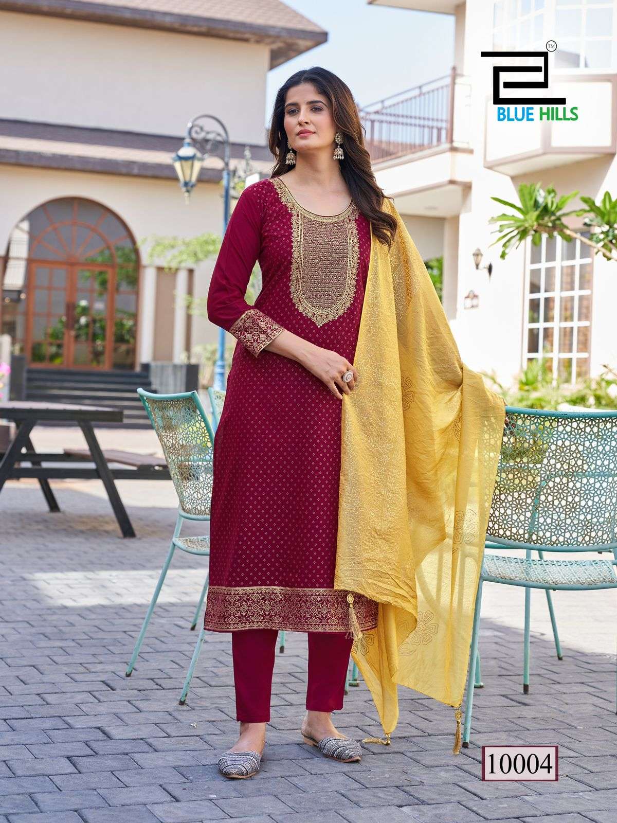 blue hills royal touch vol 10 rayon elegant top bottom with dupatta catalog