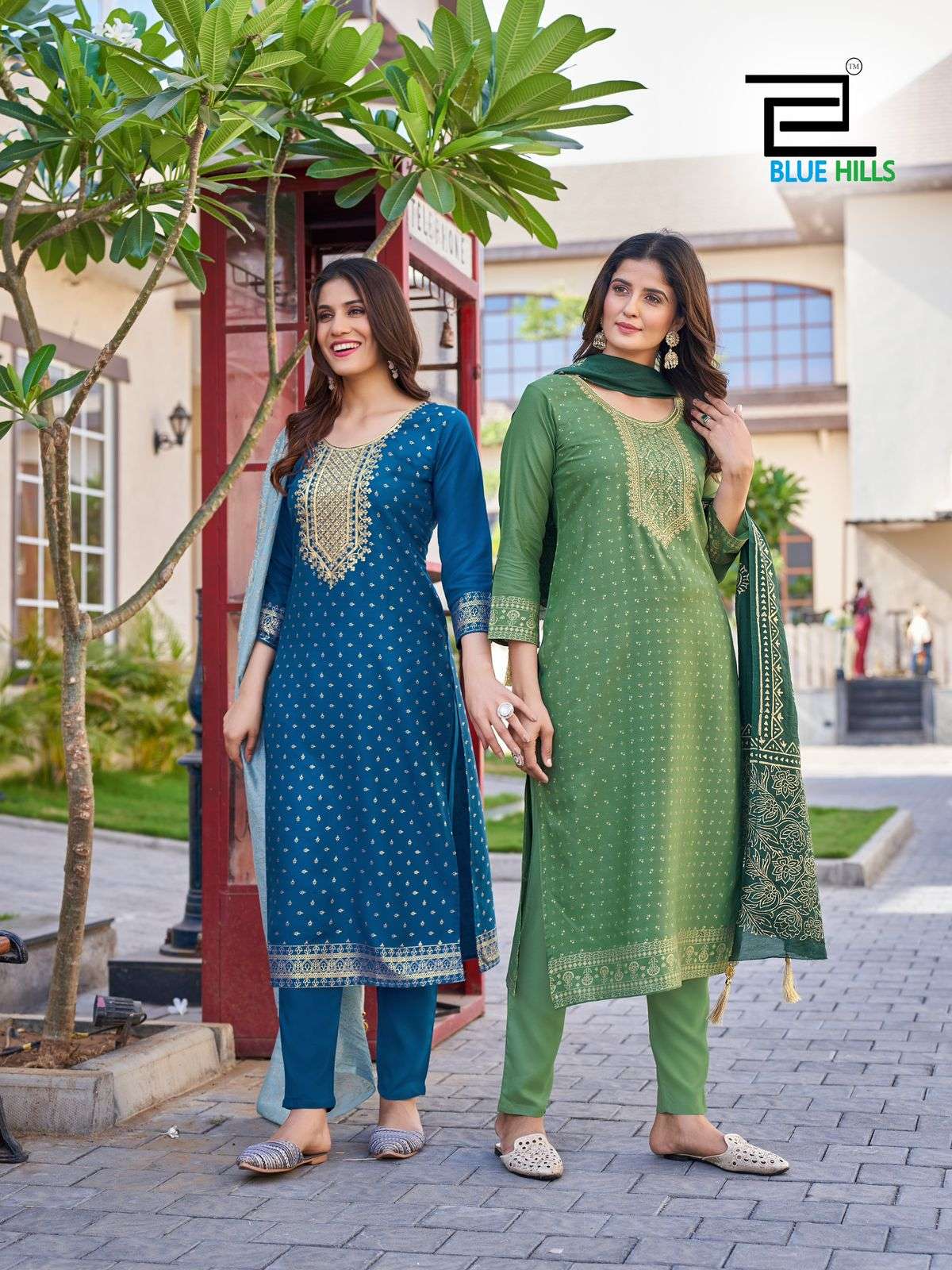 blue hills royal touch vol 10 rayon elegant top bottom with dupatta catalog