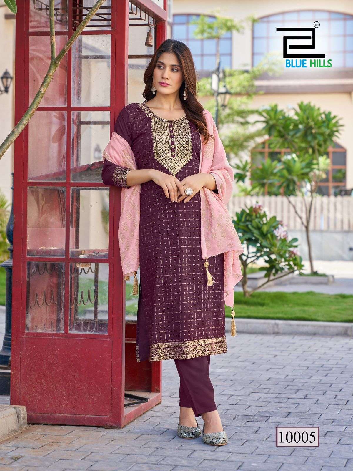 blue hills royal touch vol 10 rayon elegant top bottom with dupatta catalog