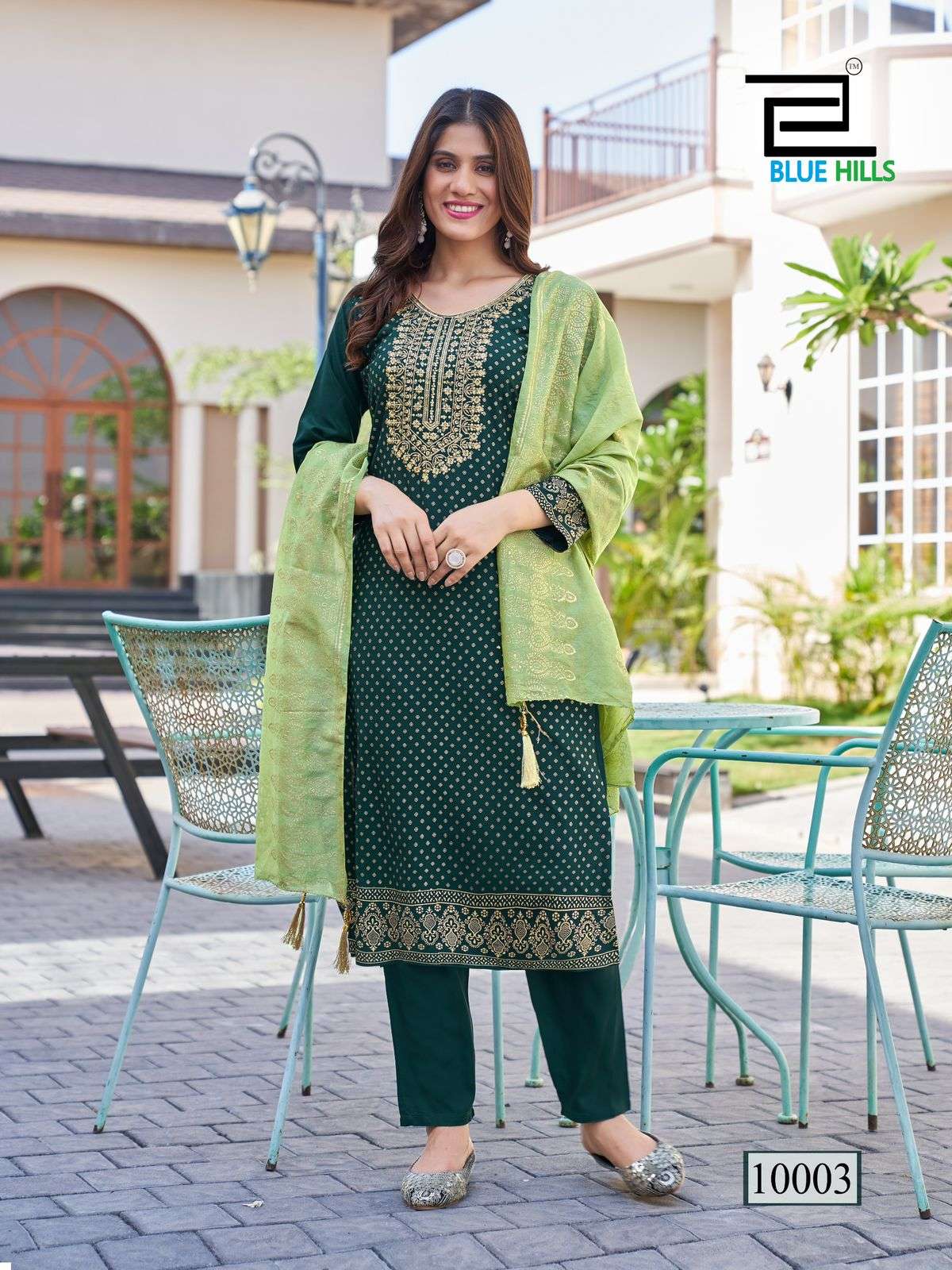 blue hills royal touch vol 10 rayon elegant top bottom with dupatta catalog