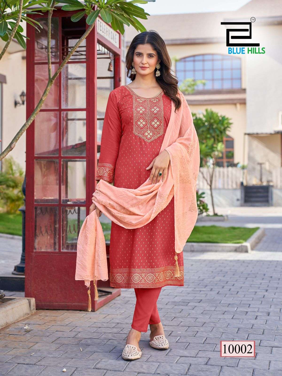 blue hills royal touch vol 10 rayon elegant top bottom with dupatta catalog