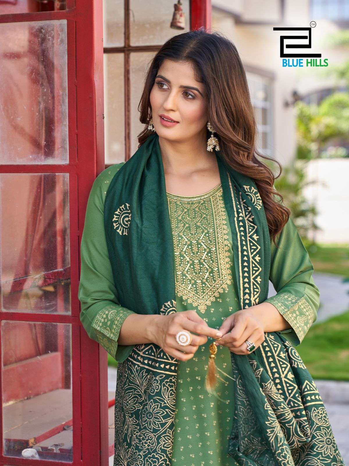 blue hills royal touch vol 10 rayon elegant top bottom with dupatta catalog