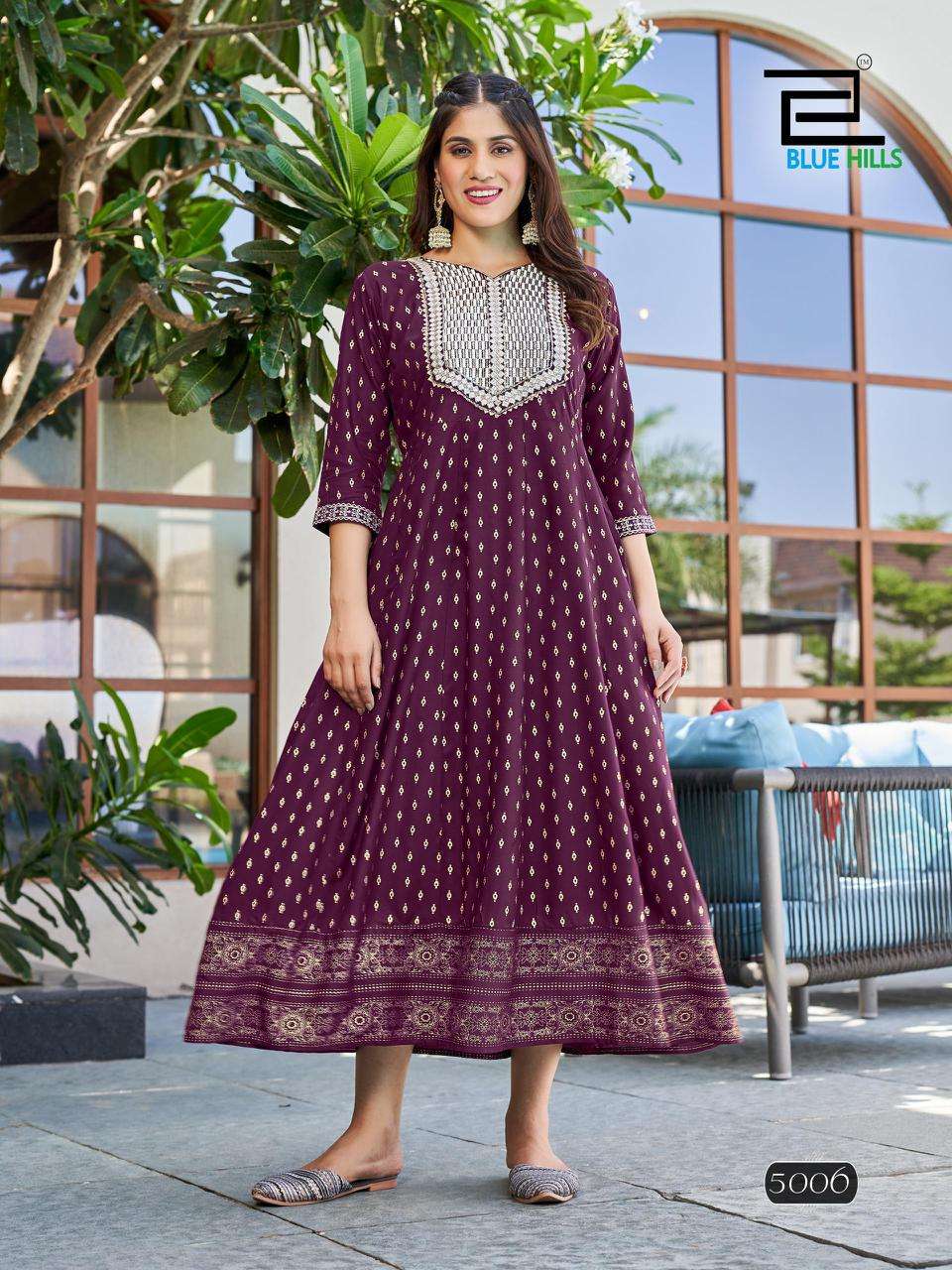 blue hills Walkway Vol 50  rayon elegant kurti with pant catalog