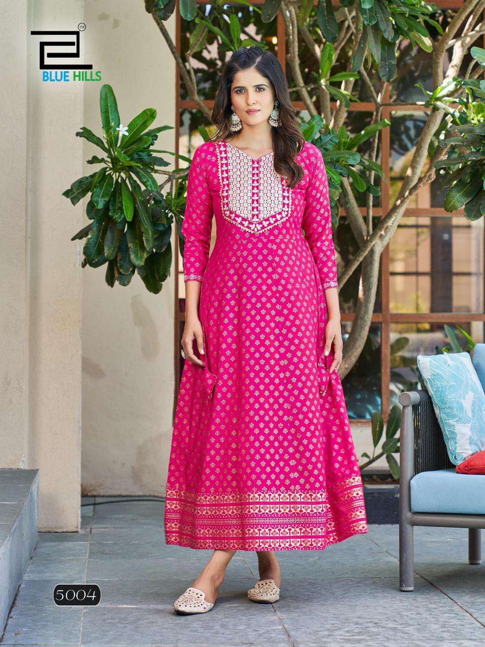 blue hills Walkway Vol 50  rayon elegant kurti with pant catalog