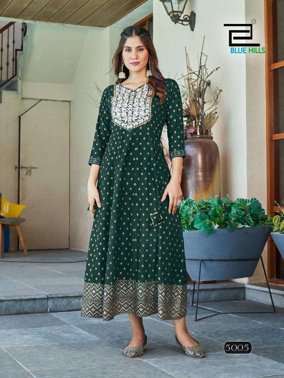 blue hills Walkway Vol 50  rayon elegant kurti with pant catalog