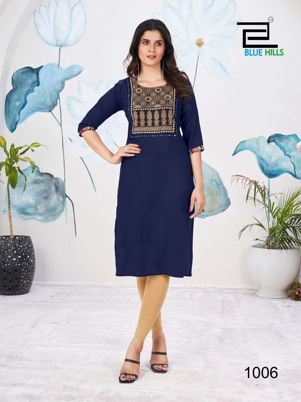 bluehills cadbury rayon attrective look kurti catalog