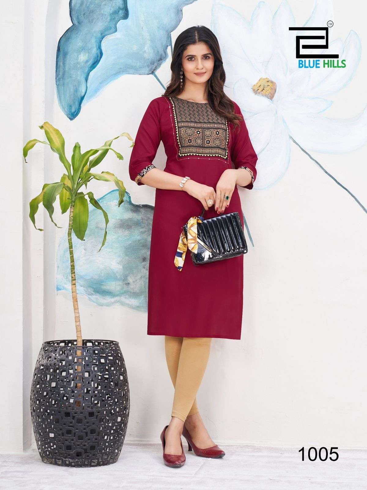 bluehills cadbury rayon attrective look kurti catalog