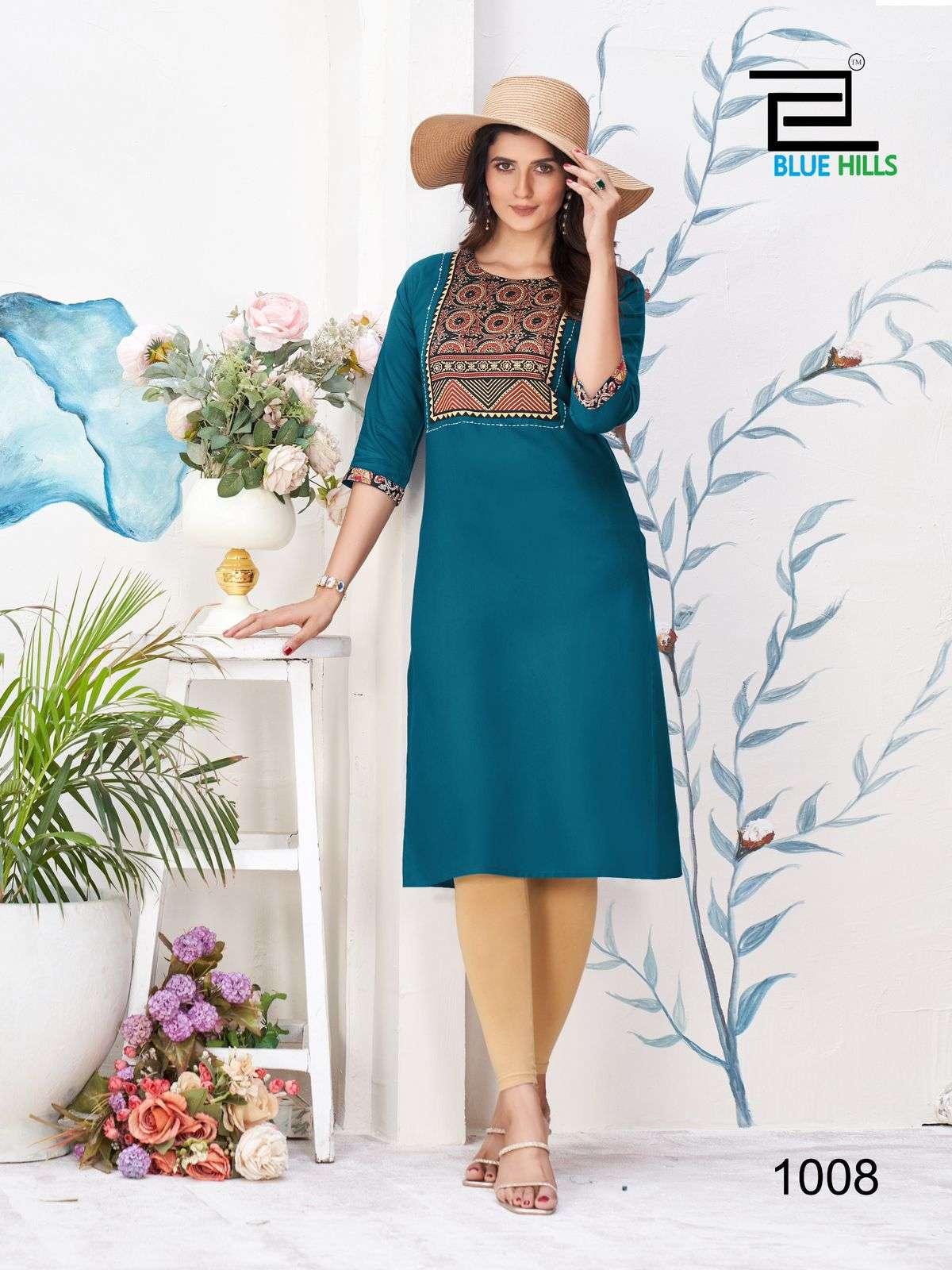 bluehills cadbury rayon attrective look kurti catalog