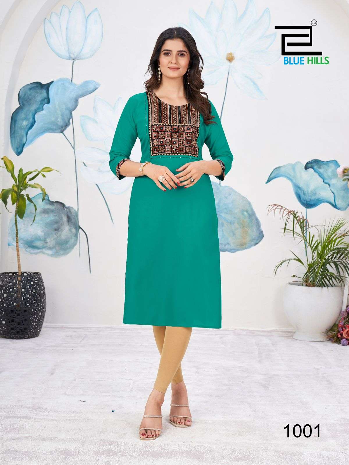 bluehills cadbury rayon attrective look kurti catalog