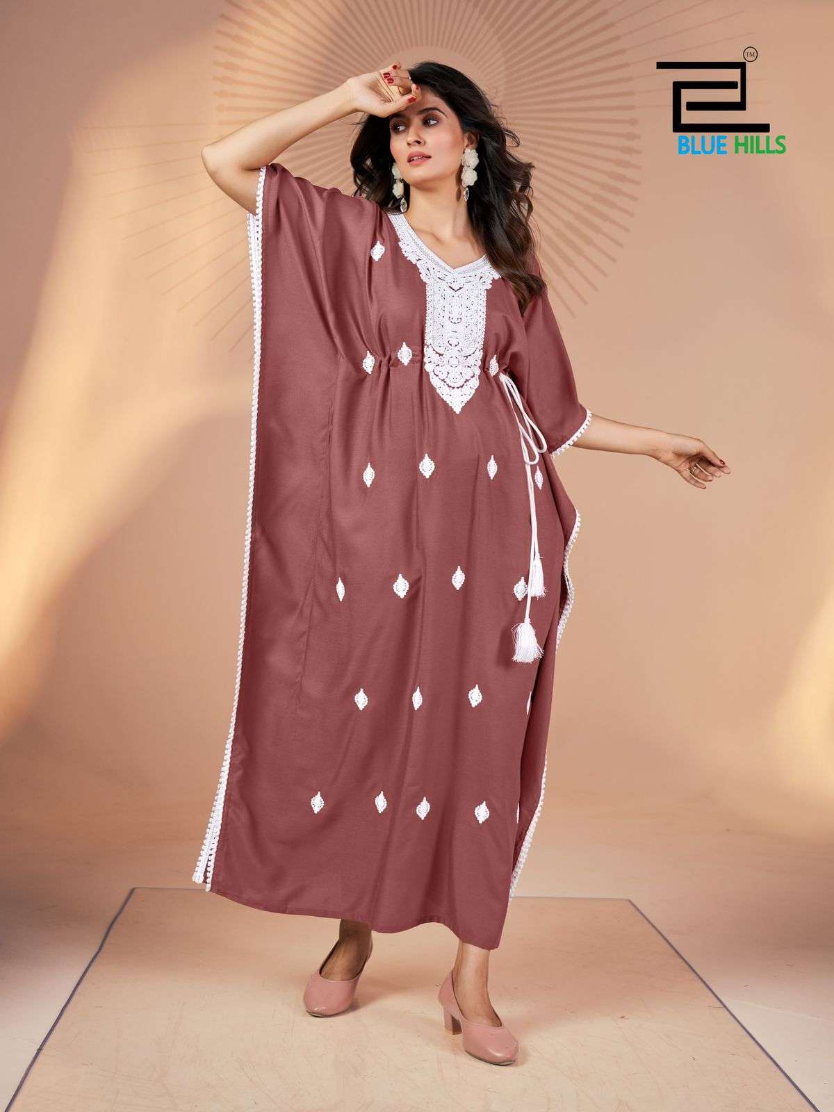 bluehills honey rayon attrective look gown catalog