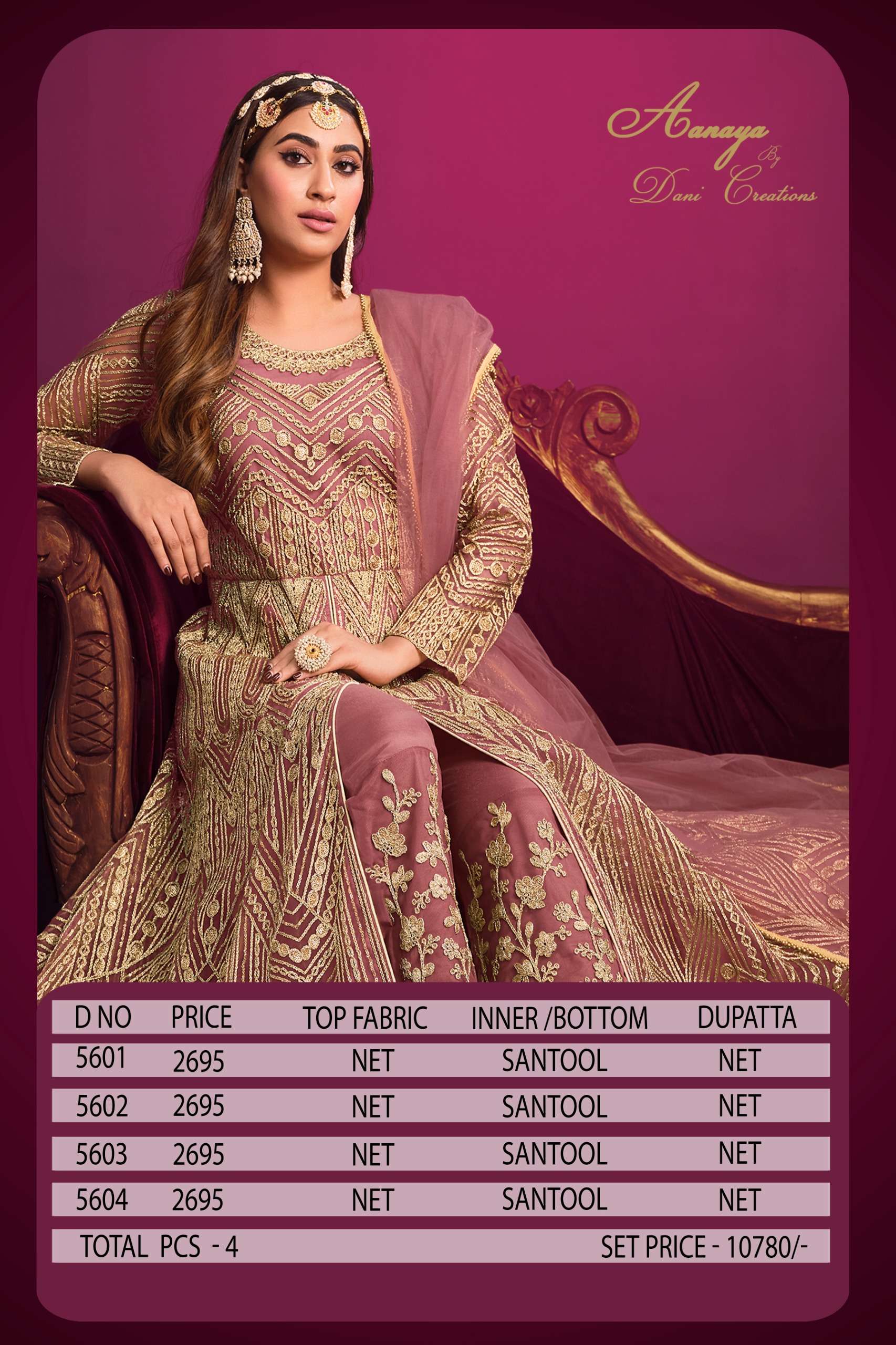 dani aanaya 5600 series vol 156 innovative look salwar suit catalog