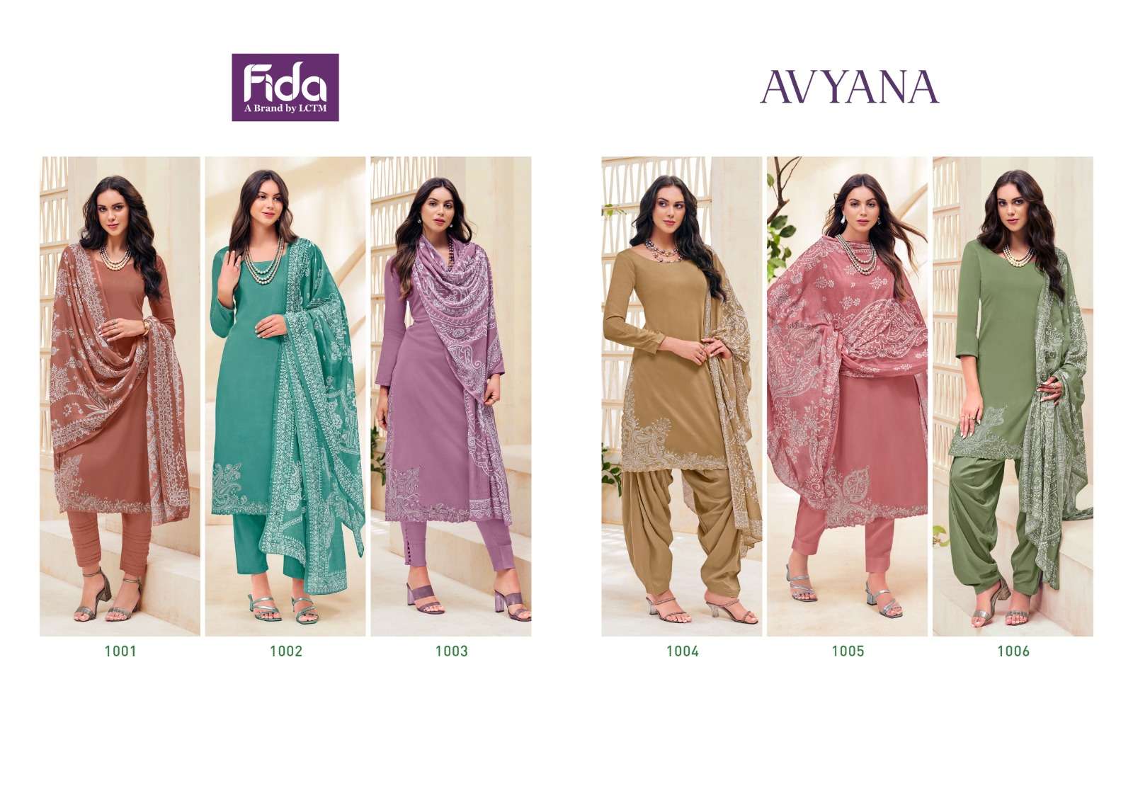 fida avyana cotton satin exclusive print salwar suit catalog