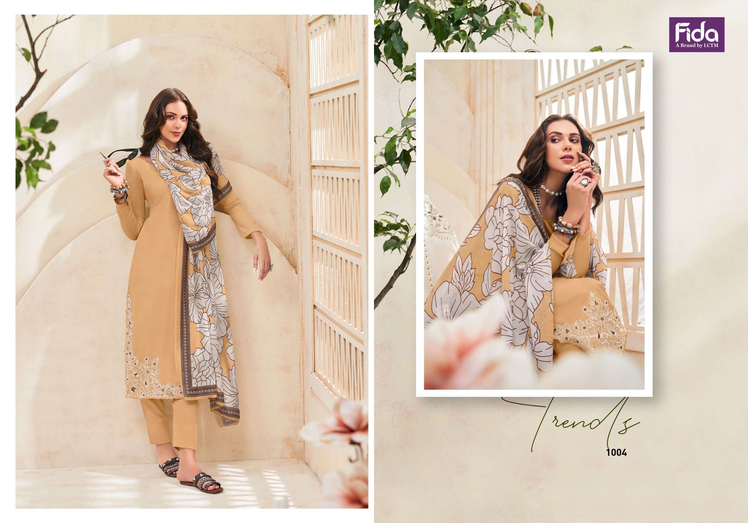 fida keeva cotton satin decent embroidery look salwar suit catalog