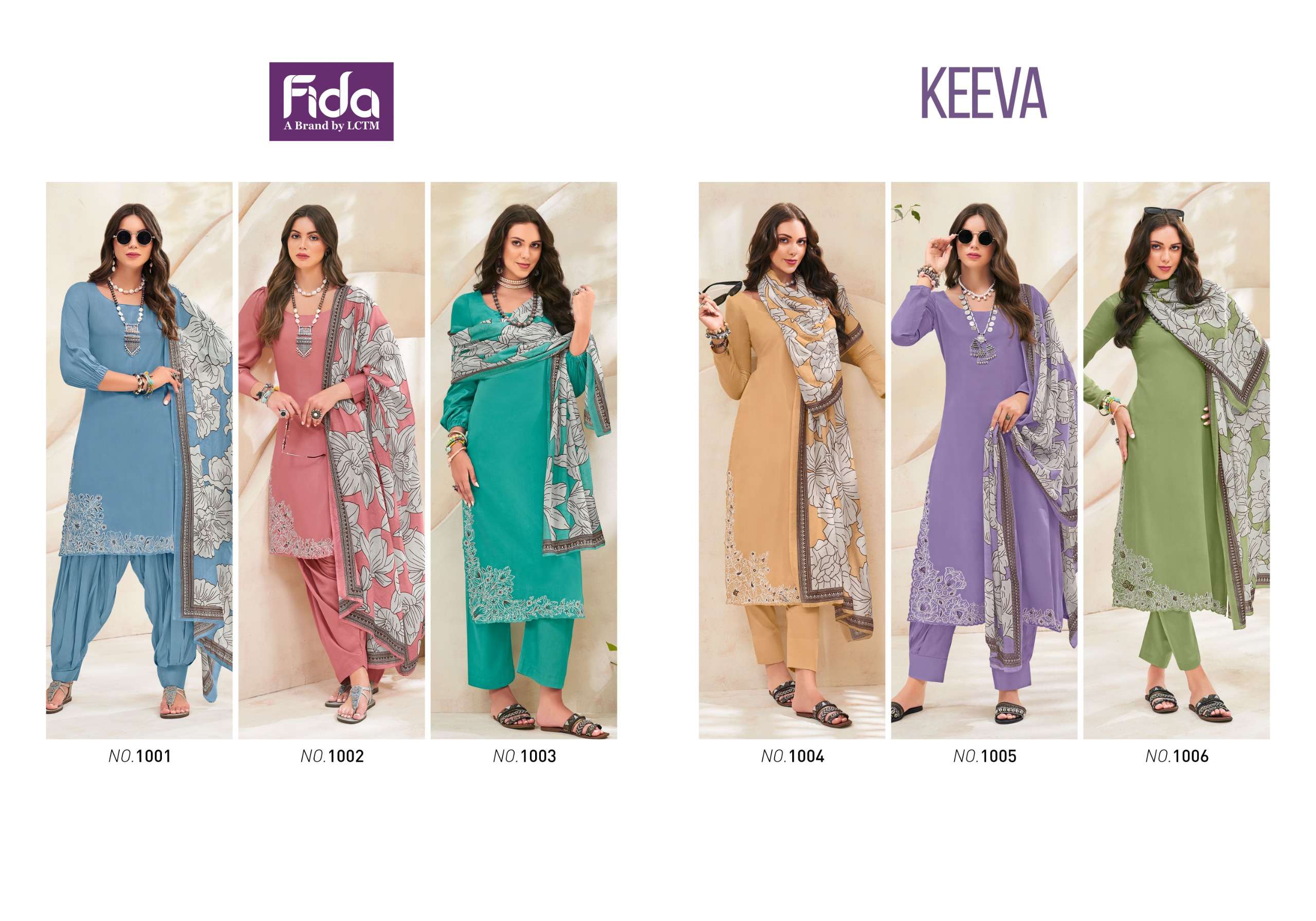 fida keeva cotton satin decent embroidery look salwar suit catalog