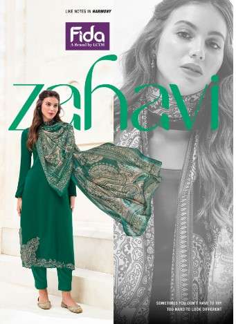 fida zahavi cotton satin attrective look salwar suit catalog