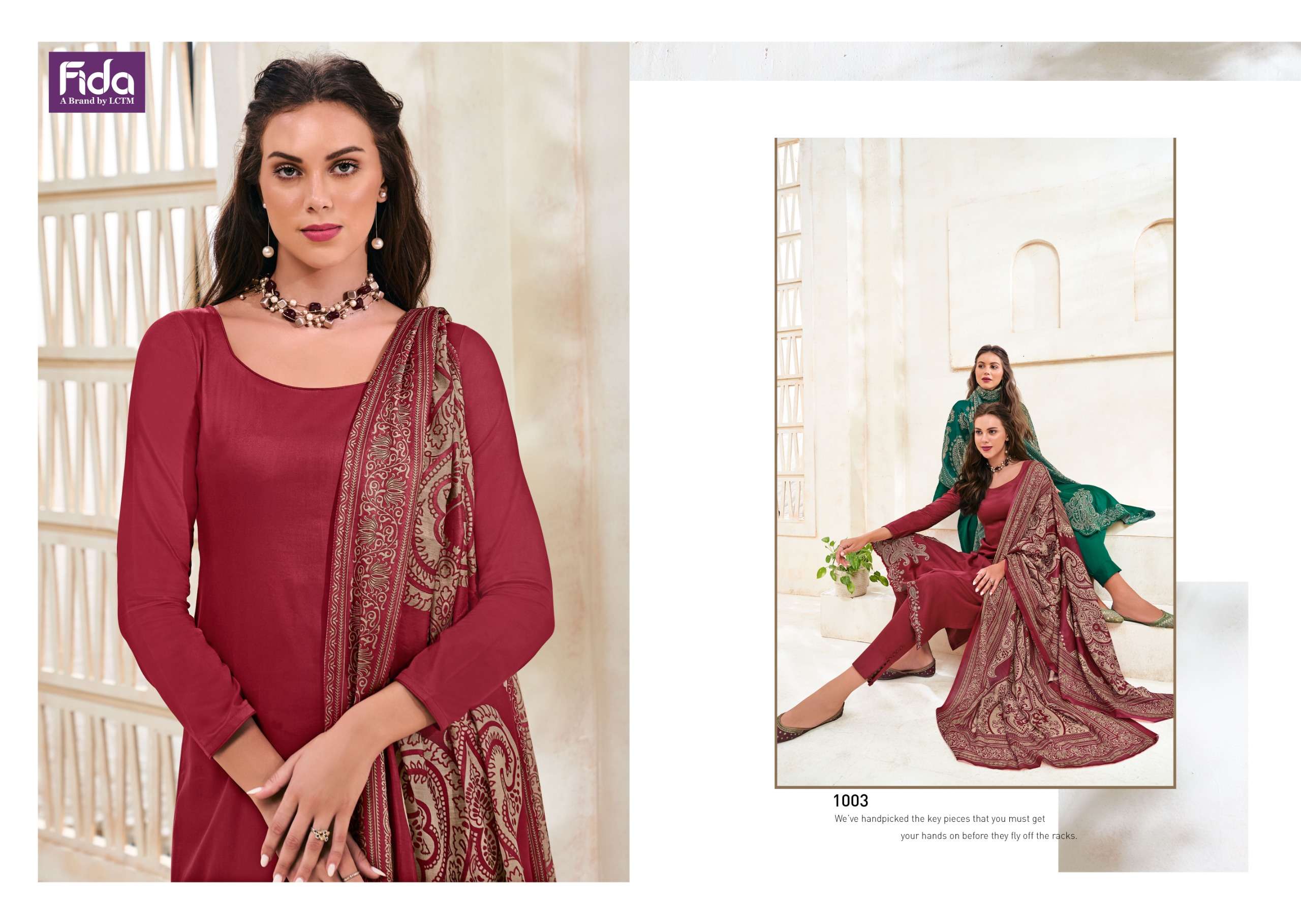 fida zahavi cotton satin attrective look salwar suit catalog