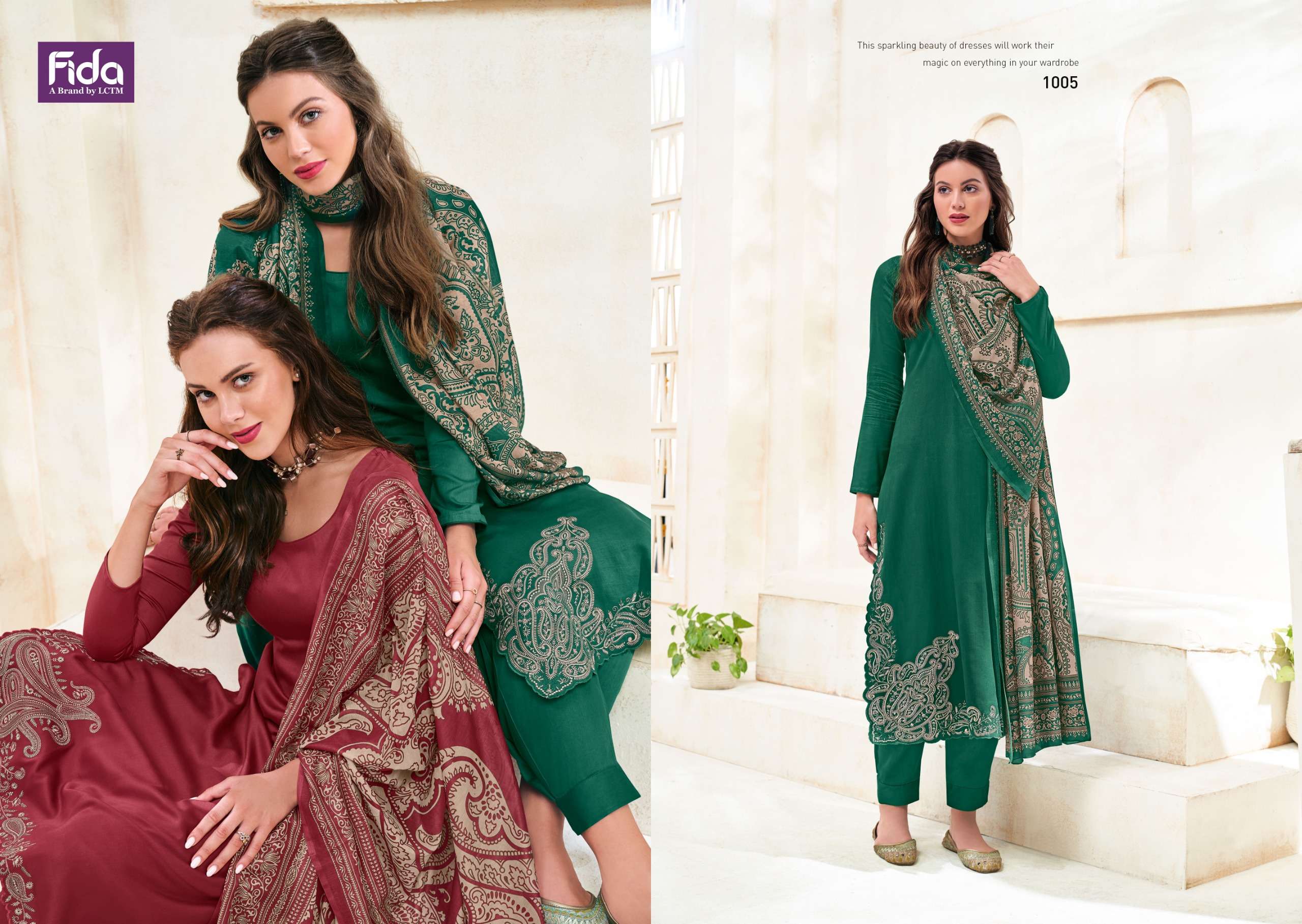 fida zahavi cotton satin attrective look salwar suit catalog