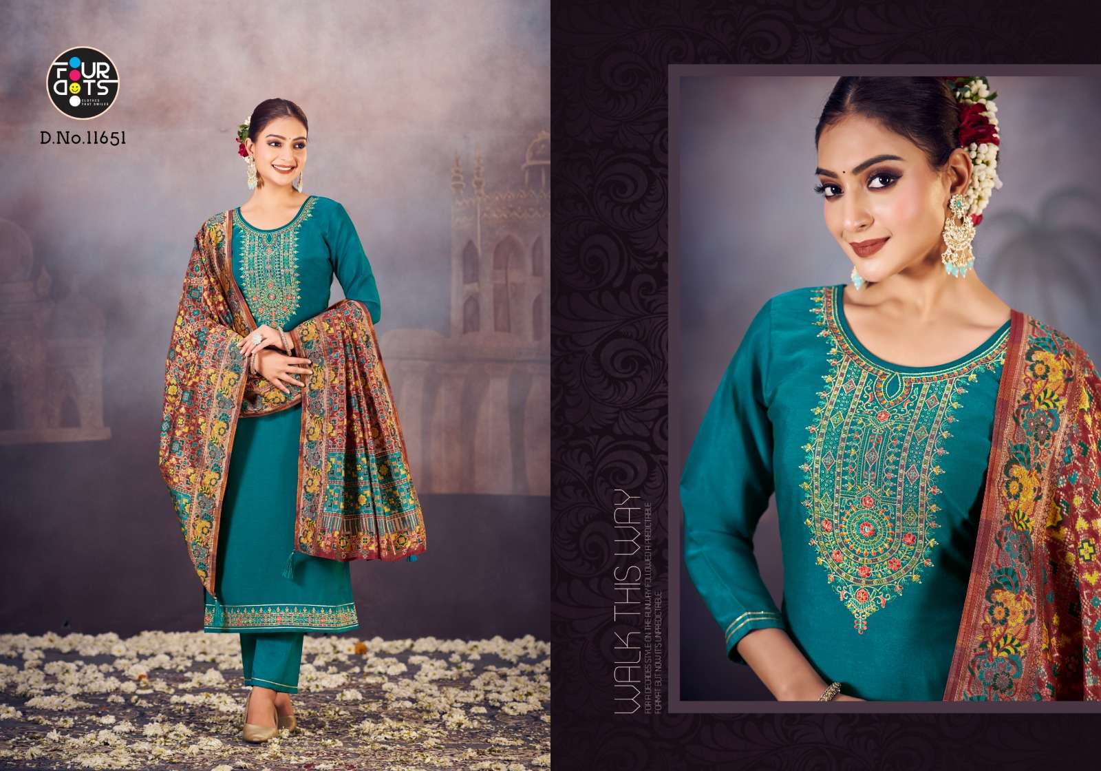 fourdots loren edition 2 tissue simmer silk elegant salwar suit catalog