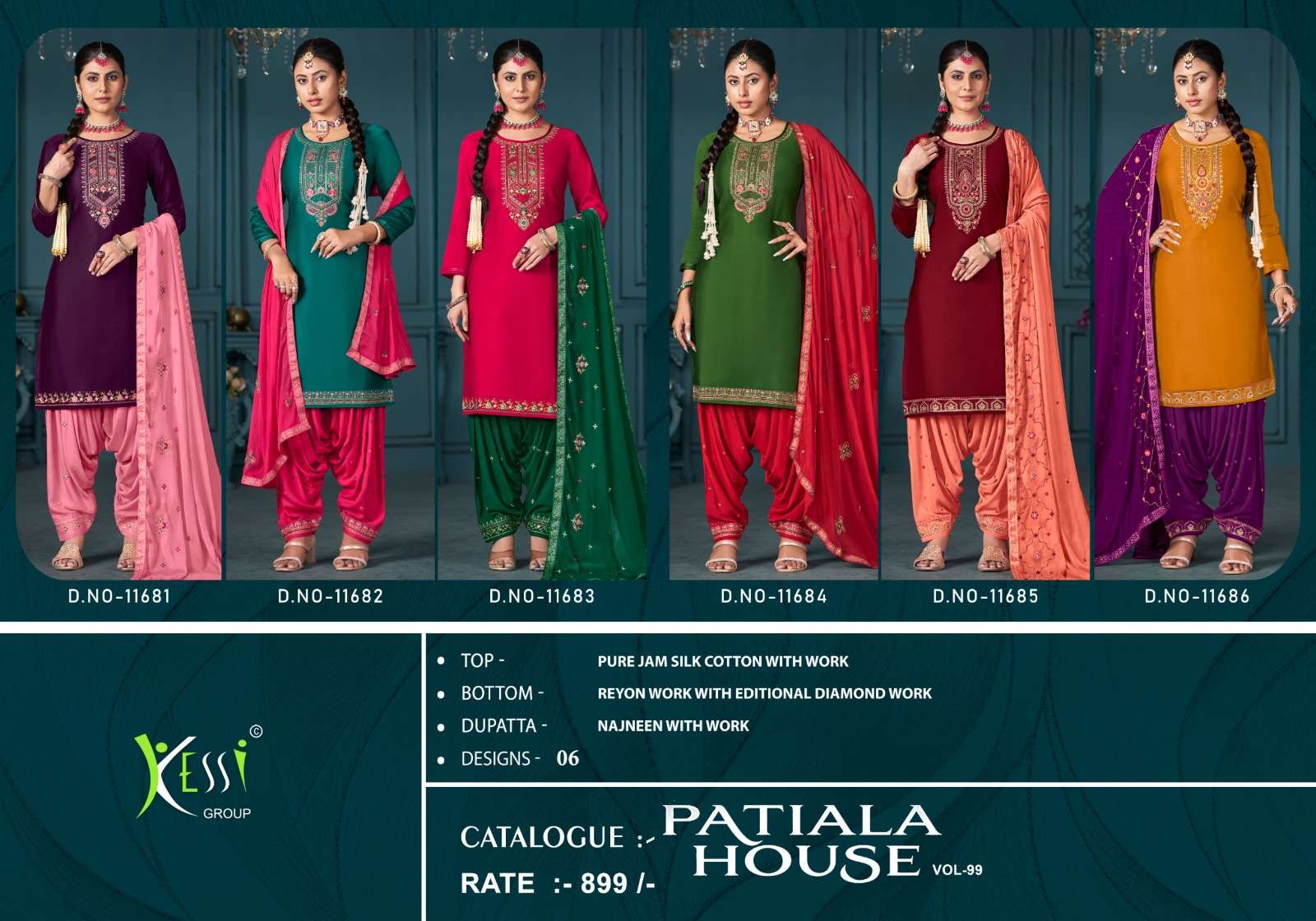 kessi patiala house vol 99 jam silk regal look salwar suit catalog