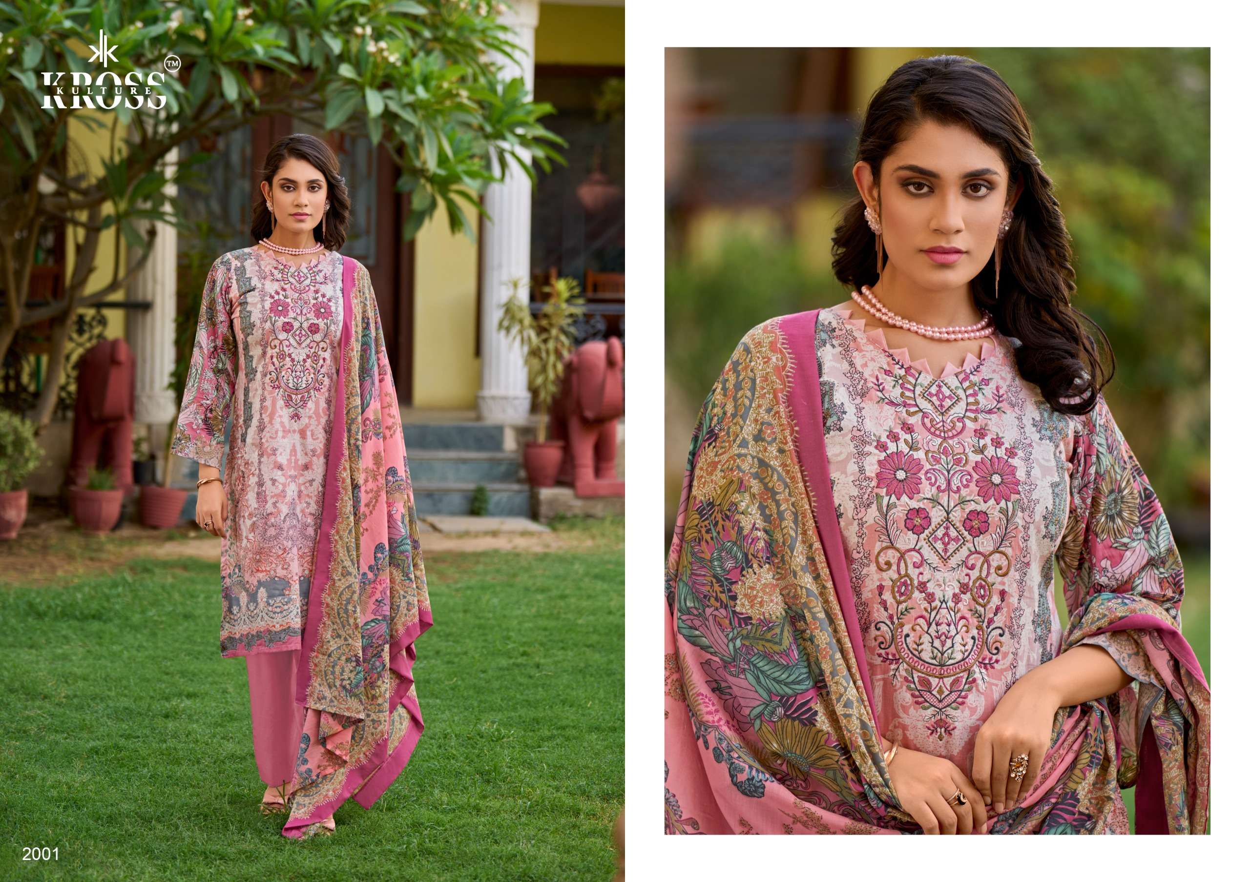 kross kulture naira vol 2 cotton decent look salwar suit with lawn dupatta catalog