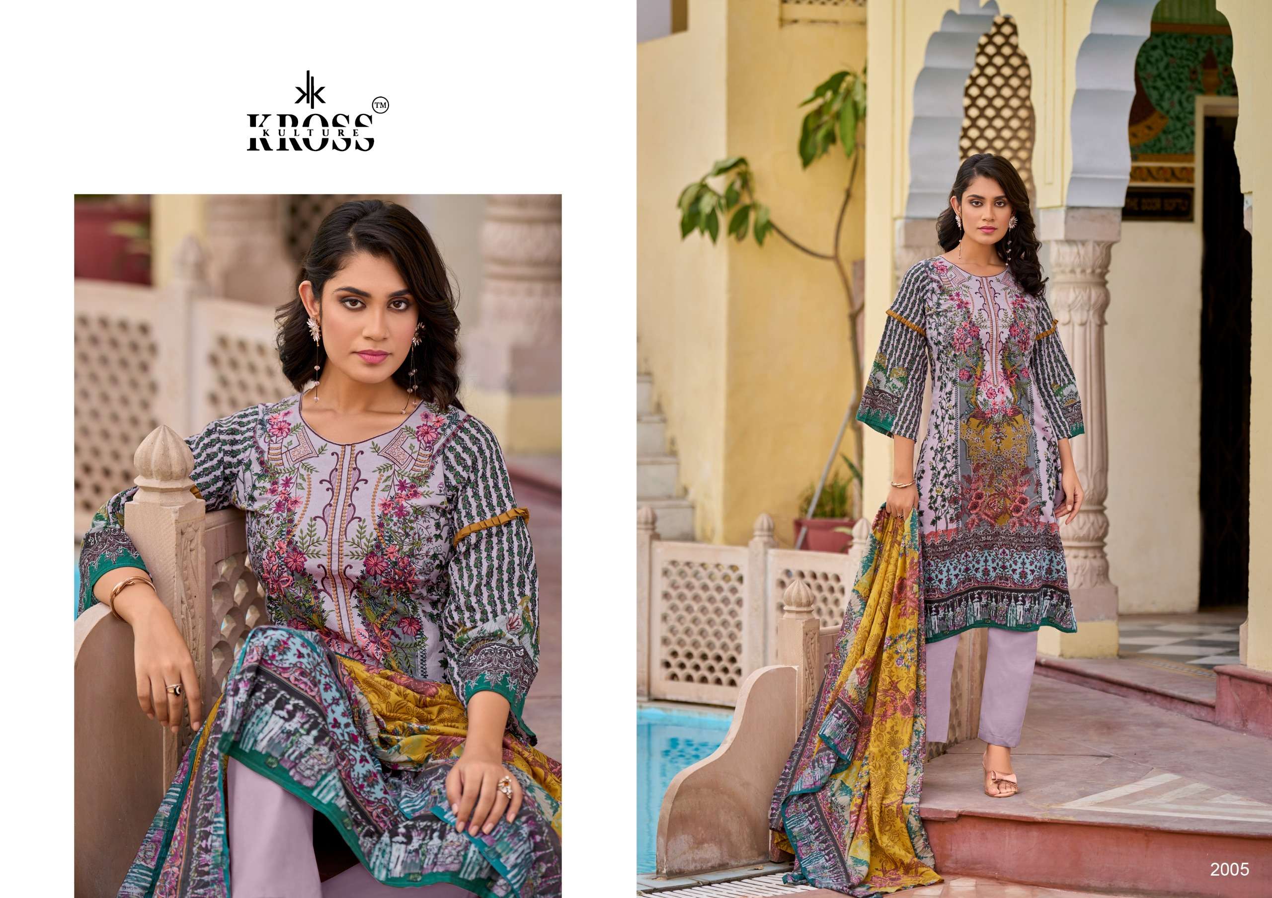 kross kulture naira vol 2 cotton decent look salwar suit with lawn dupatta catalog