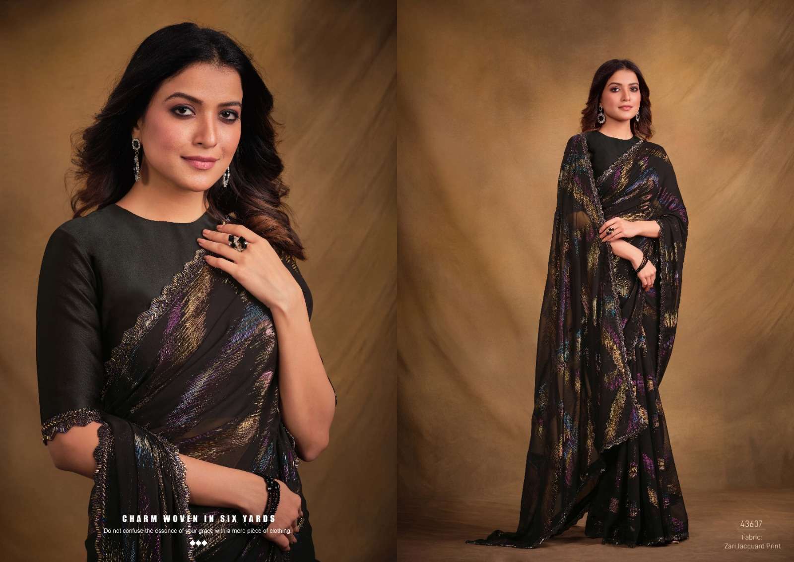 mahotsav norita 43600 series georgatte satin silk attrective look saree catalog