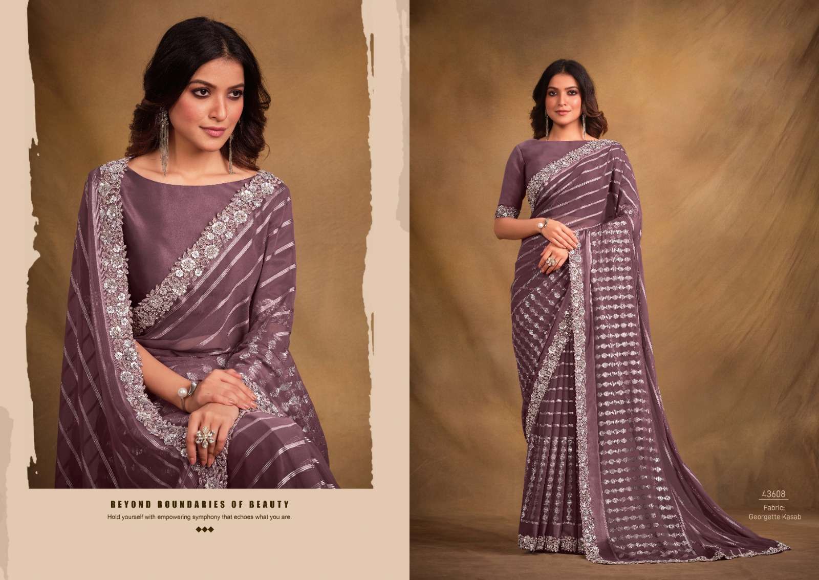 mahotsav norita 43600 series georgatte satin silk attrective look saree catalog