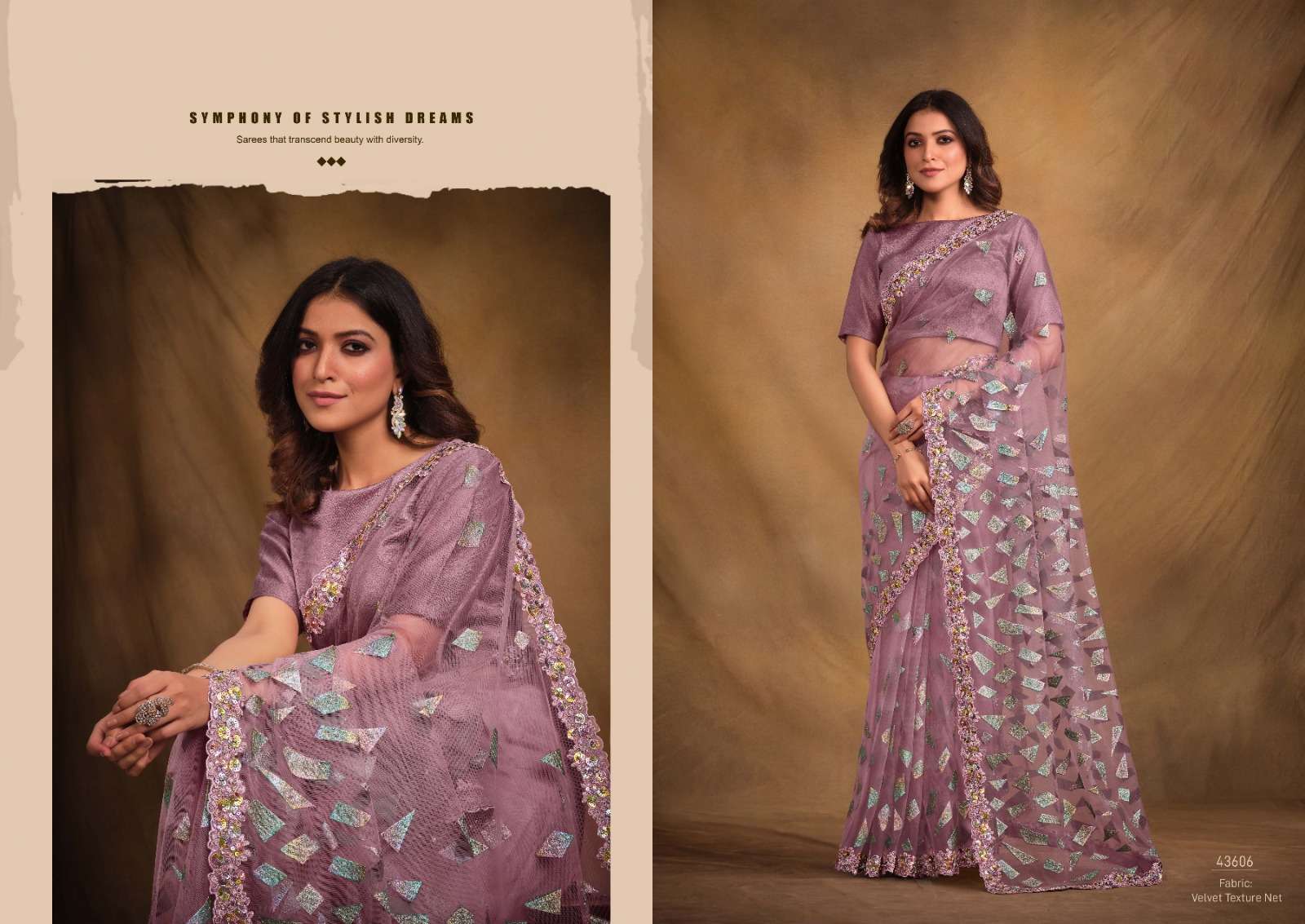 mahotsav norita 43600 series georgatte satin silk attrective look saree catalog