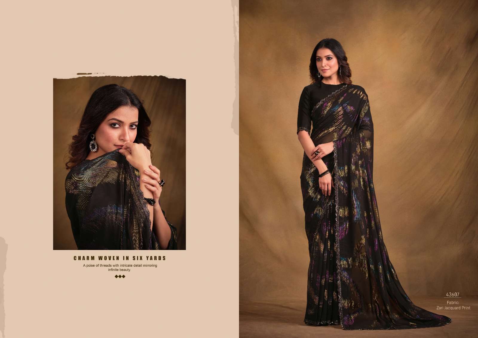 mahotsav norita 43600 series georgatte satin silk attrective look saree catalog