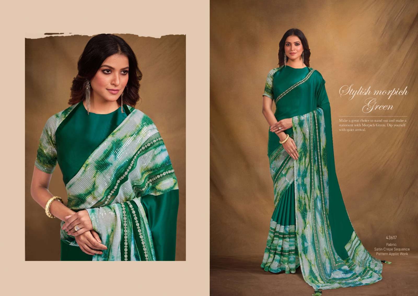 mahotsav norita 43600 series georgatte satin silk attrective look saree catalog