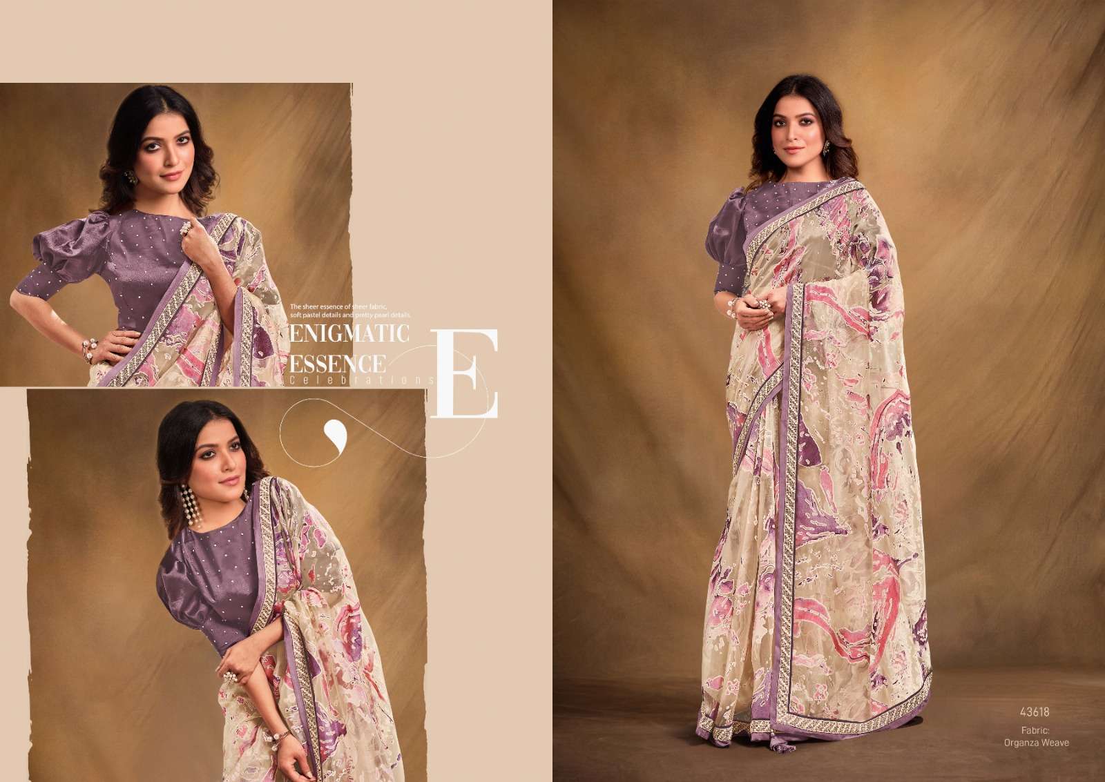 mahotsav norita 43600 series georgatte satin silk attrective look saree catalog