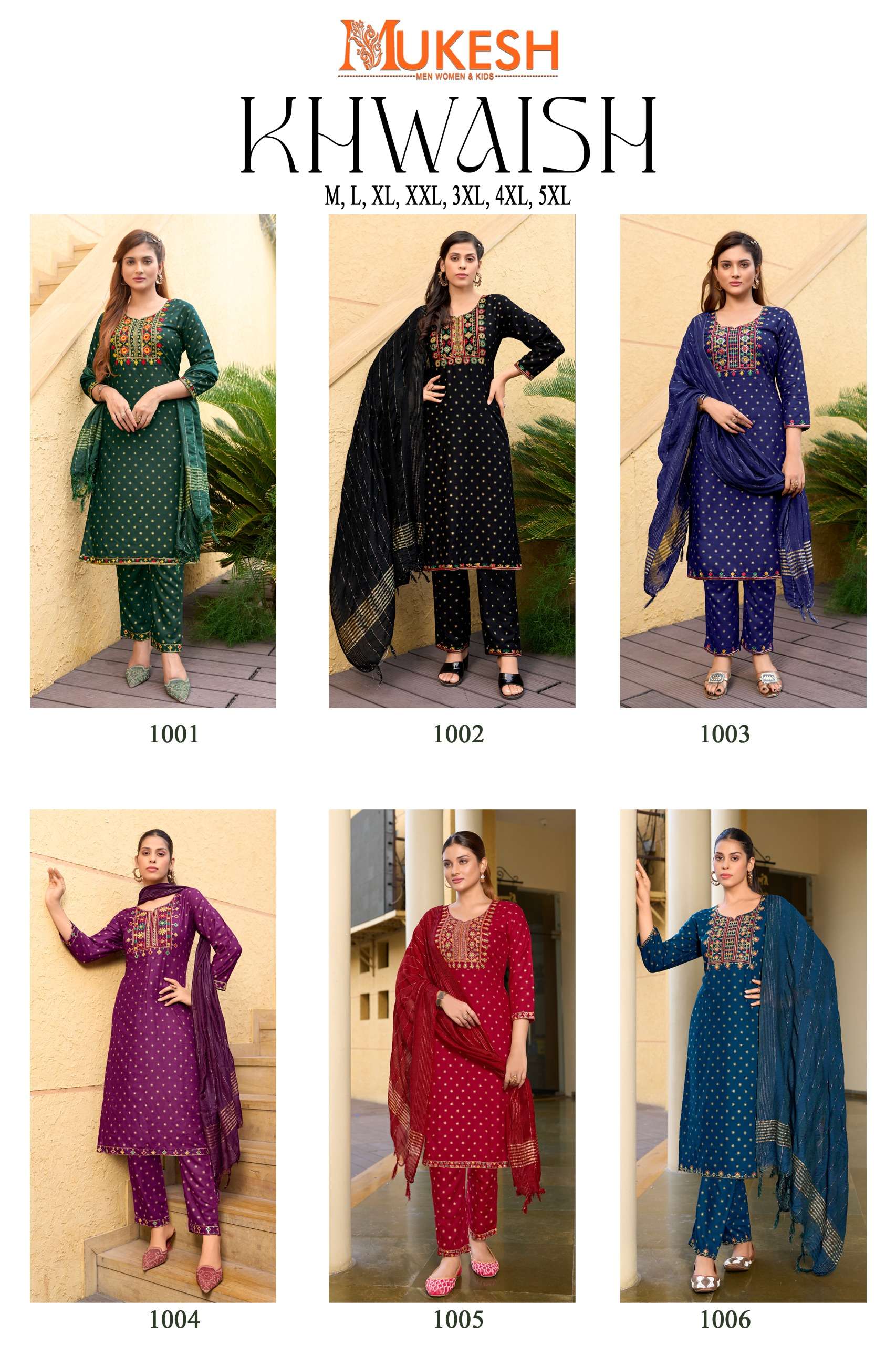 mukesh khwaish rayon exclusive look kurti bottom dupatta  catalog