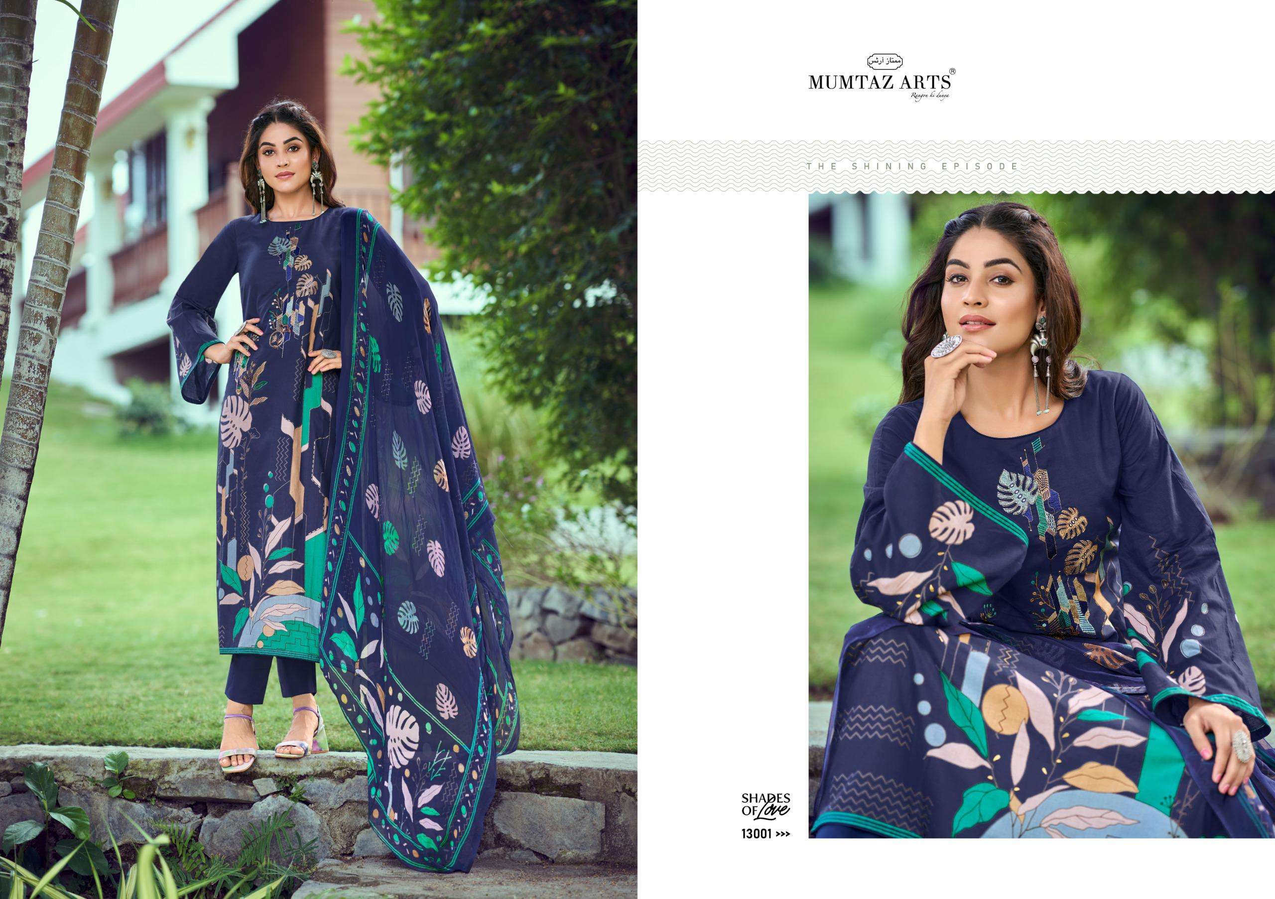 mumtaz art shades of love cotton elegant look salwar suit catalog